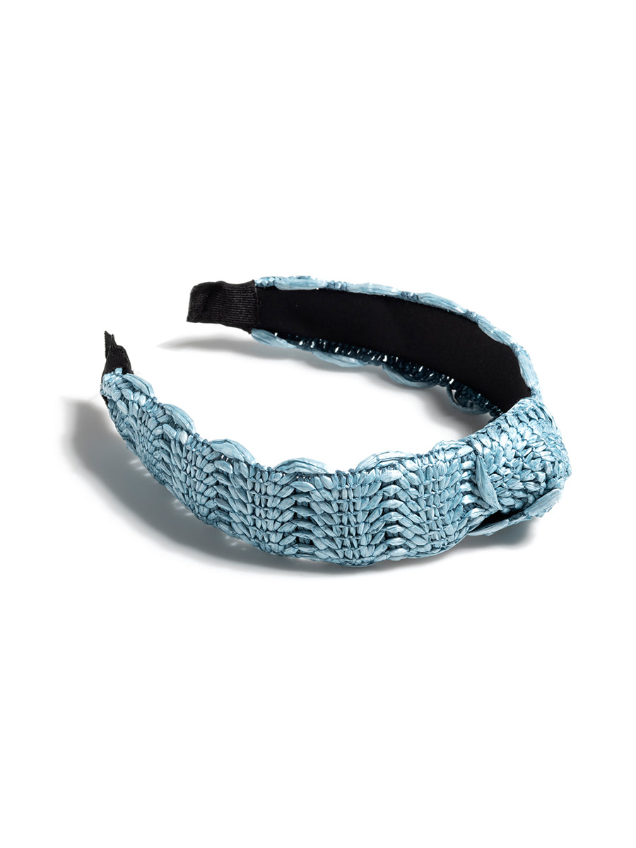 Shiraleah Knotted Straw Headband, Blue - FINAL SALE ONLY