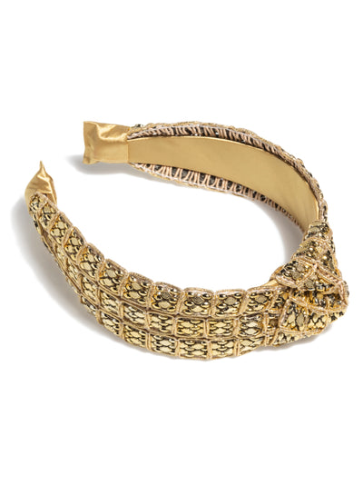 Shiraleah Mesh Bead Knotted Headband, Gold