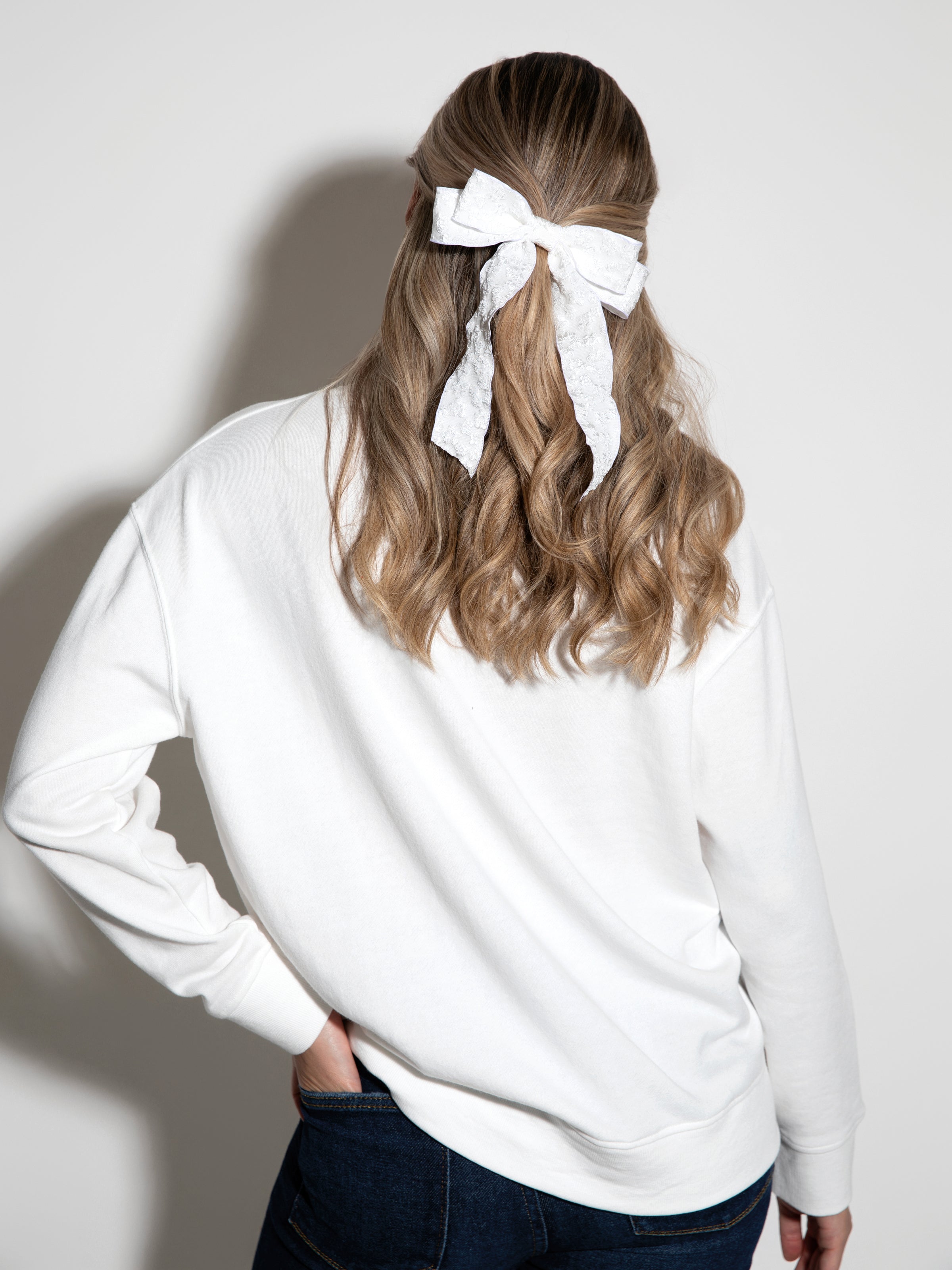 Shiraleah Textured Bow Clip IVORY