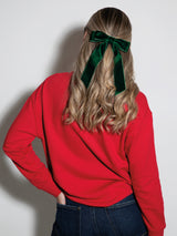 Shiraleah Velvet Bow Clip, Green