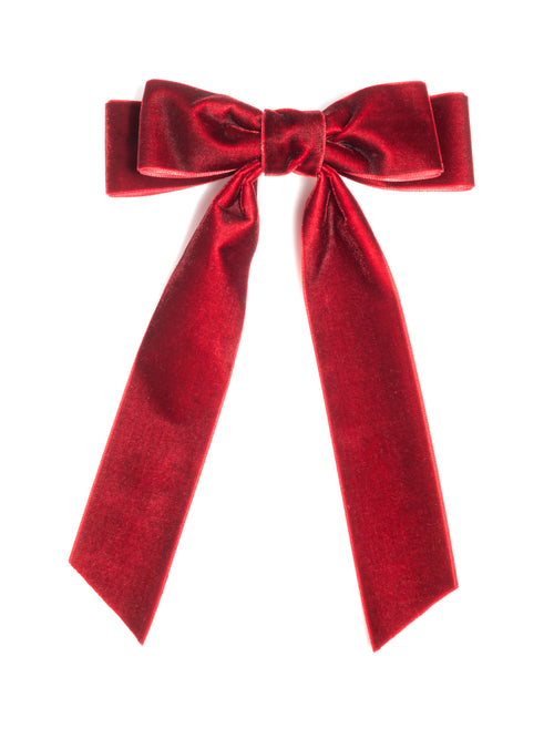 Shiraleah Velvet Bow Clip, Wine