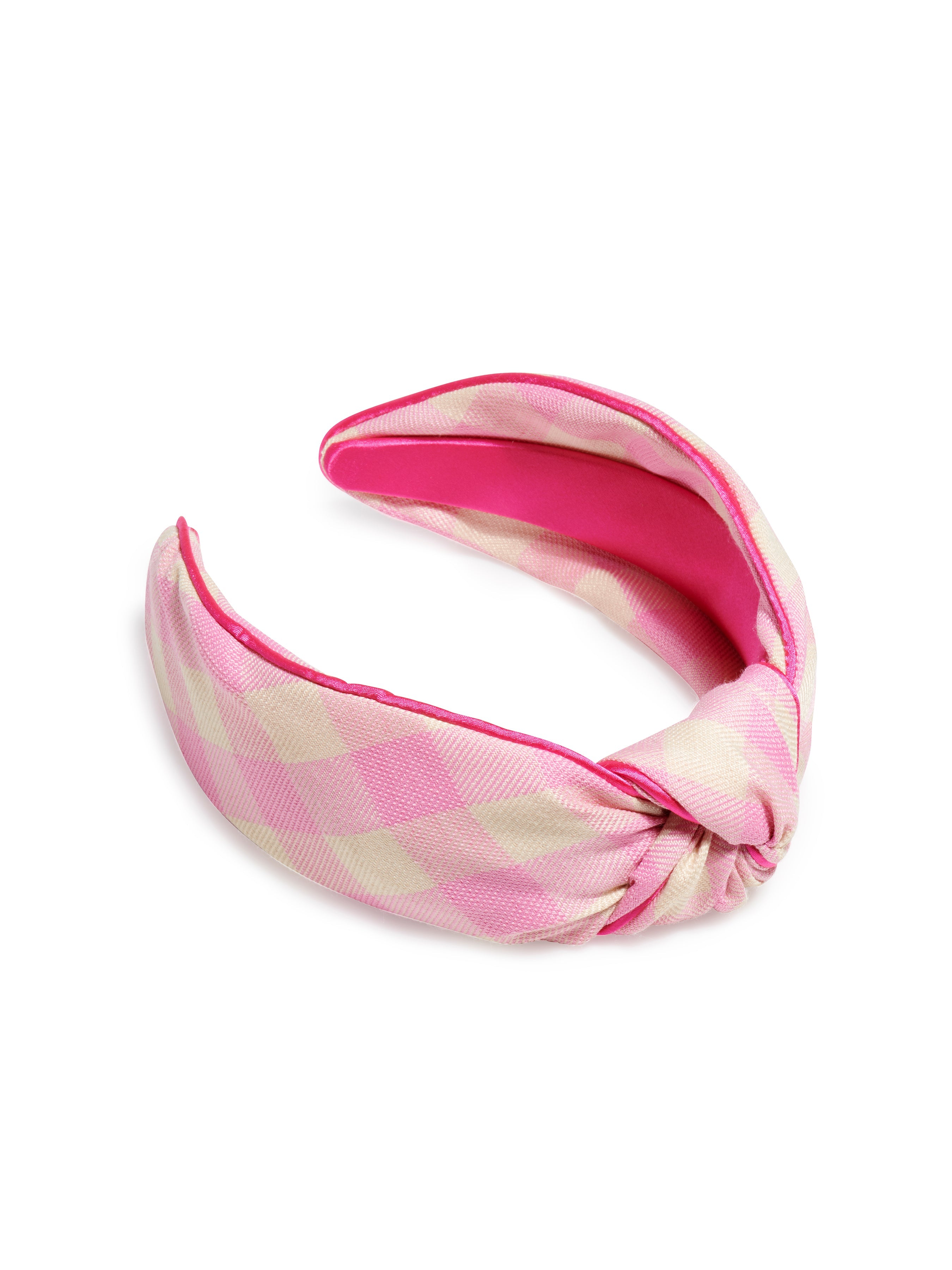 Shiraleah Plaid Knotted Headband PINK