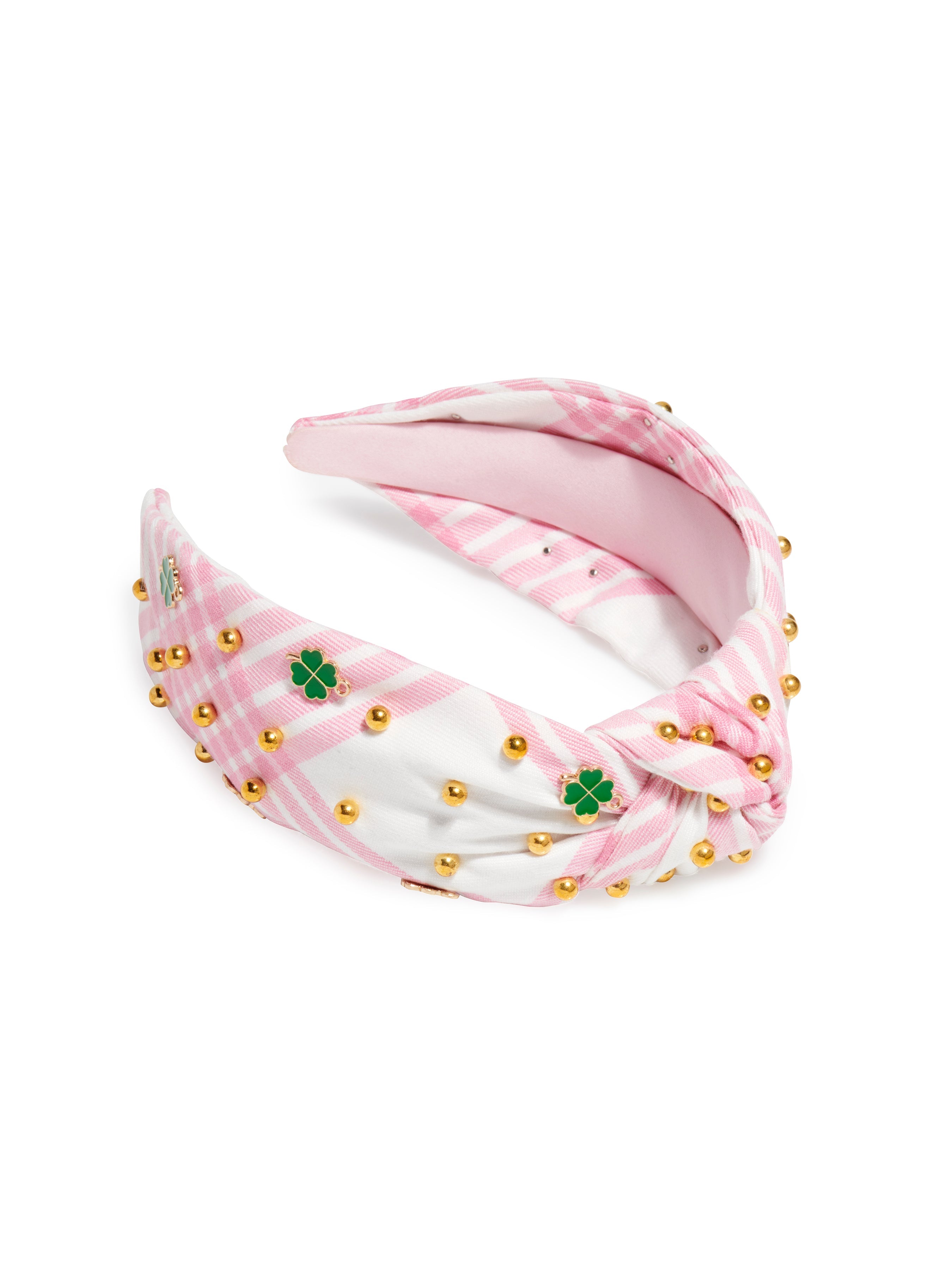 Shiraleah Lucky Charm Plaid Headband PINK