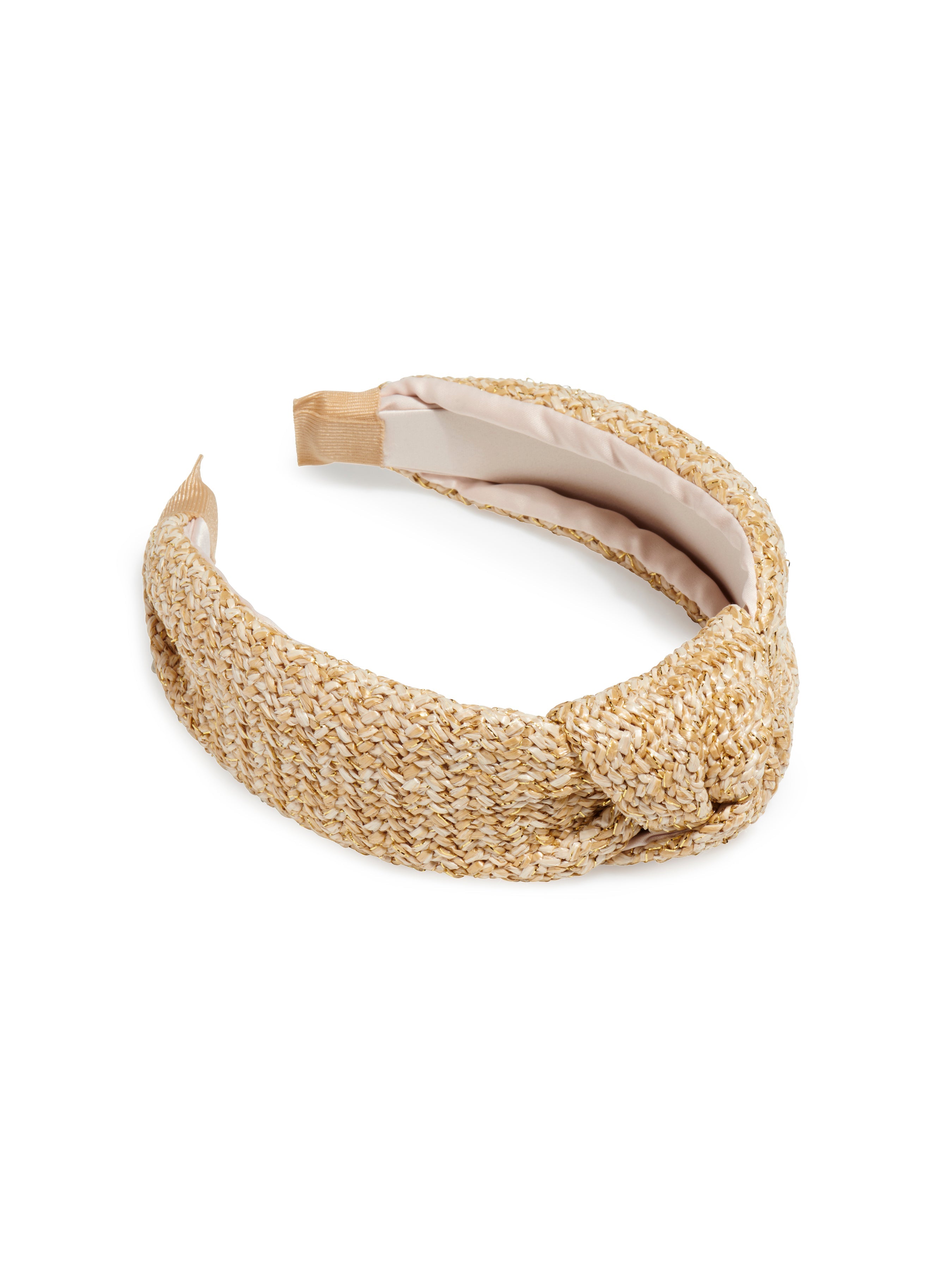 Shiraleah Woven Lurex Knotted Headband NATURAL