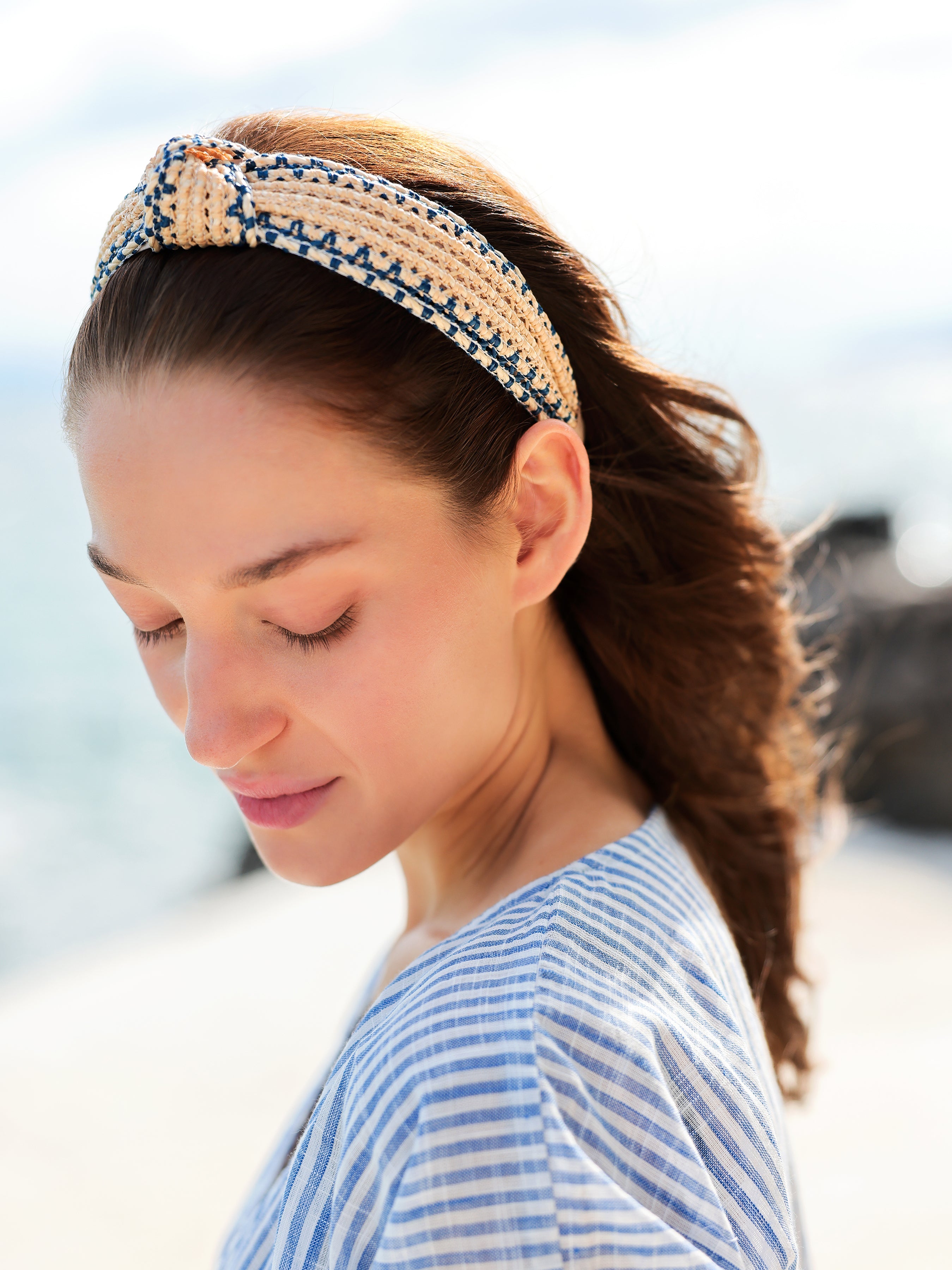 Shiraleah Woven Knotted Headband BLUE