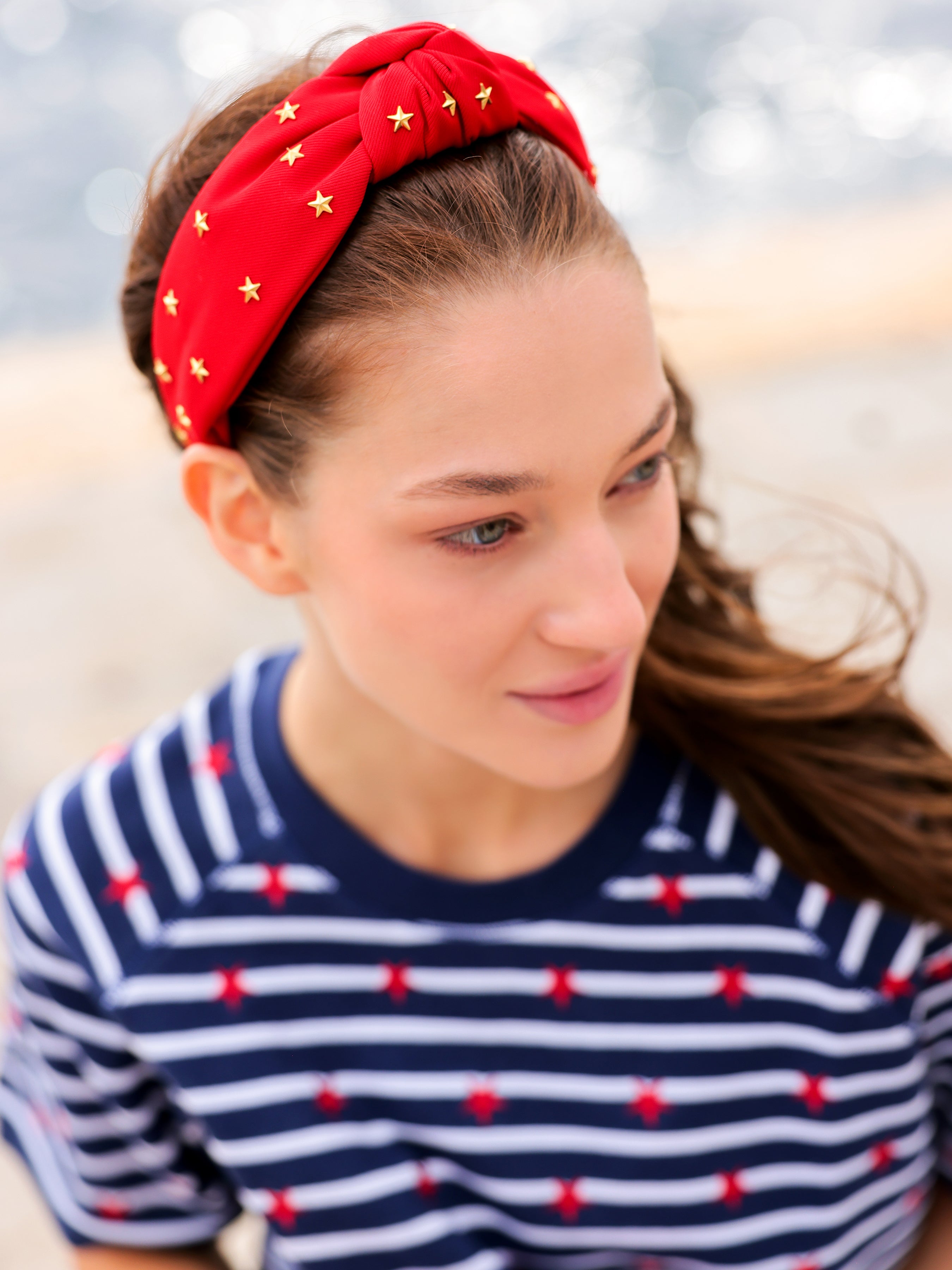 Shiraleah Stars Knotted Headband RED