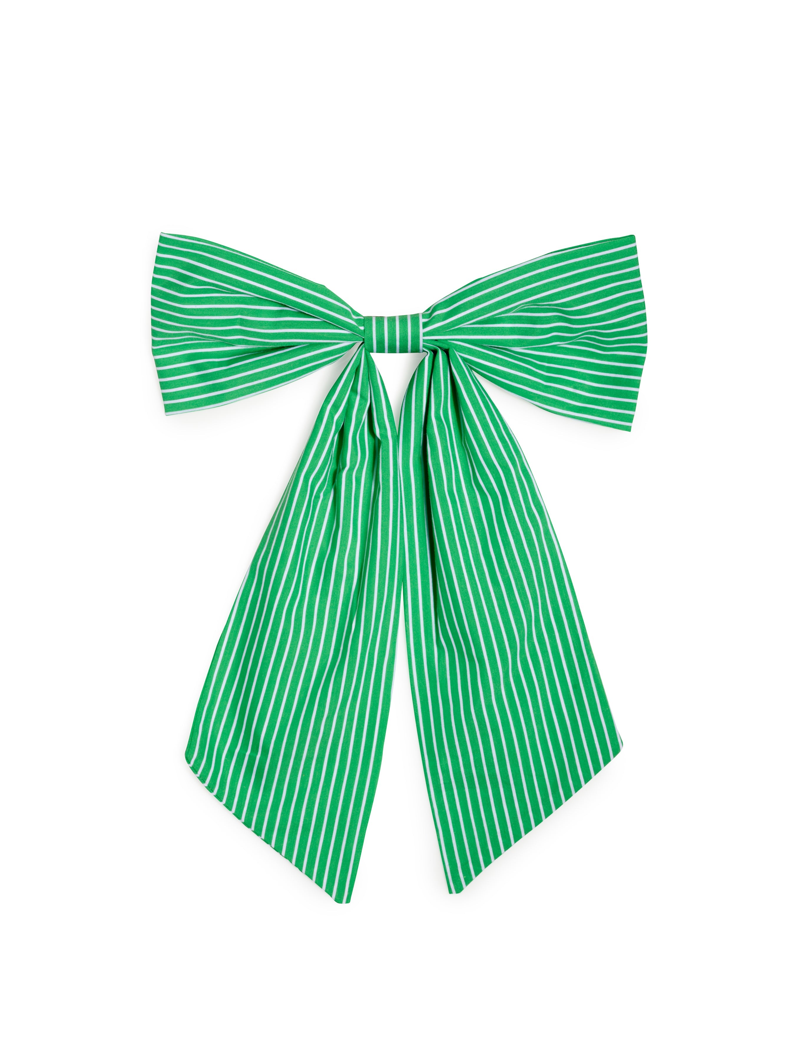 Shiraleah Stripe Bow Clip GREEN