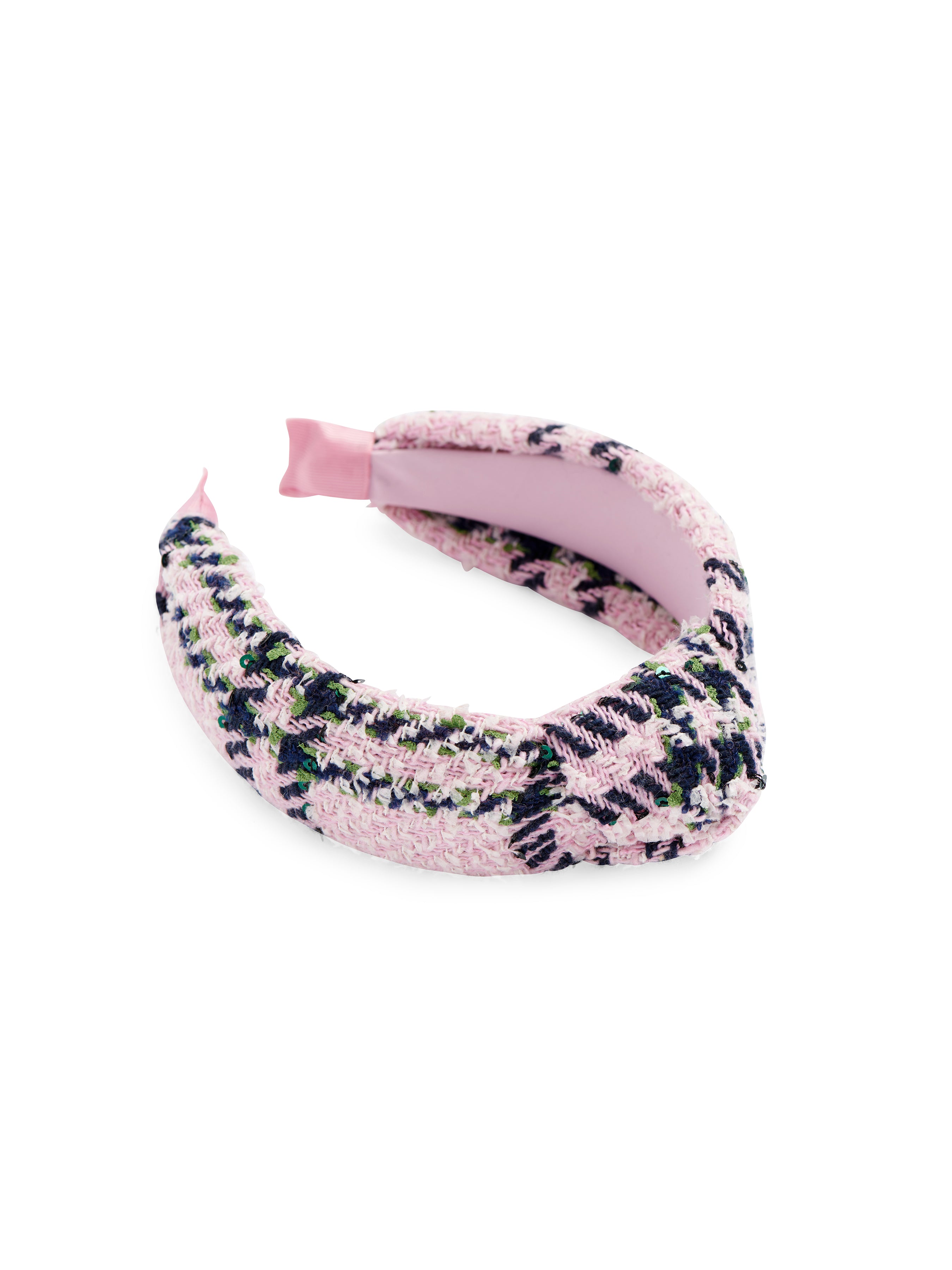Shiraleah Plaid Boucle Headband, Pink