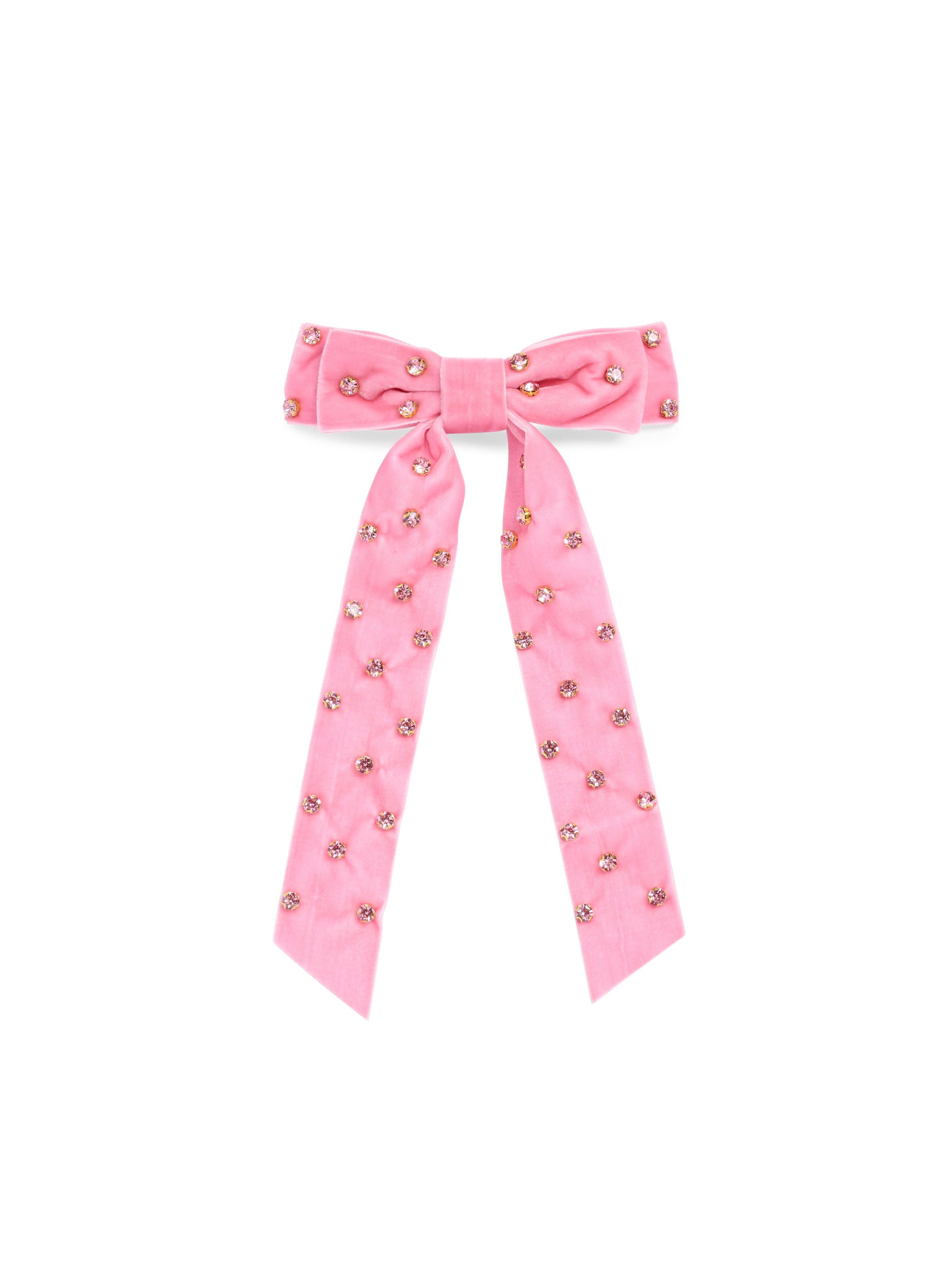 Shiraleah Velvet And Rhinestones Bow Clip PINK