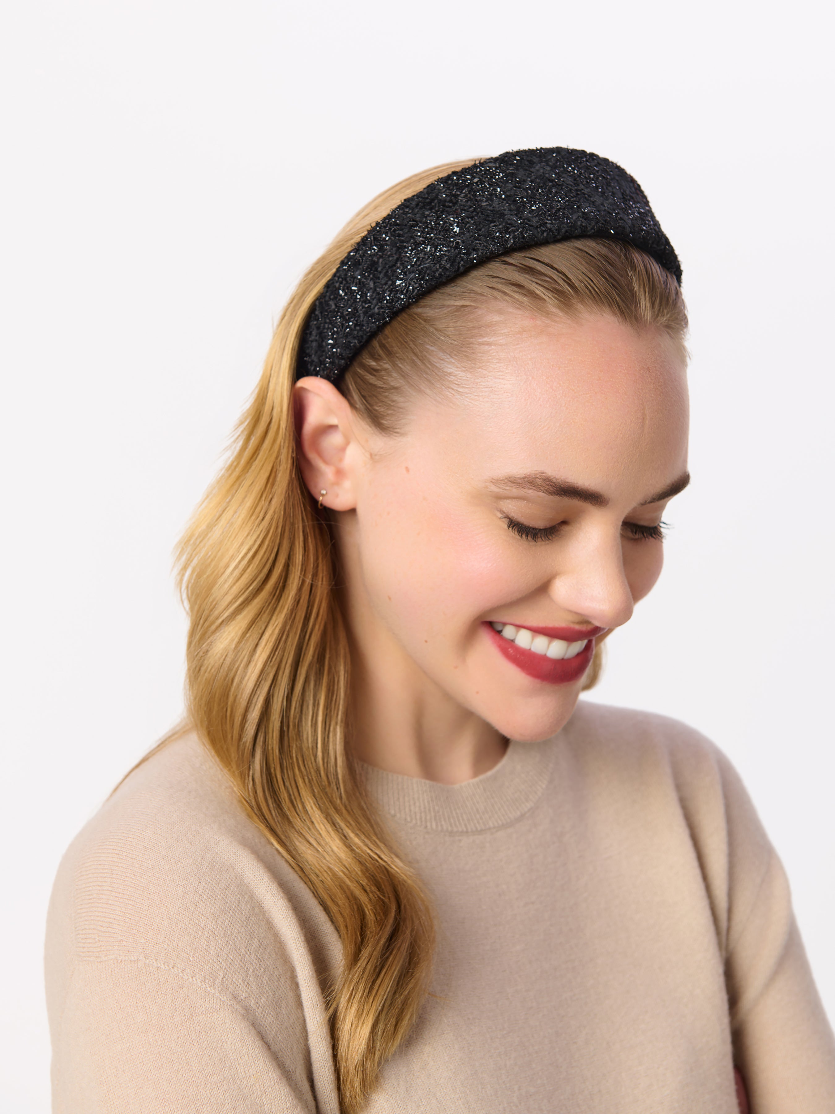 Shiraleah Wide Tweed Headband BLACK / OS
