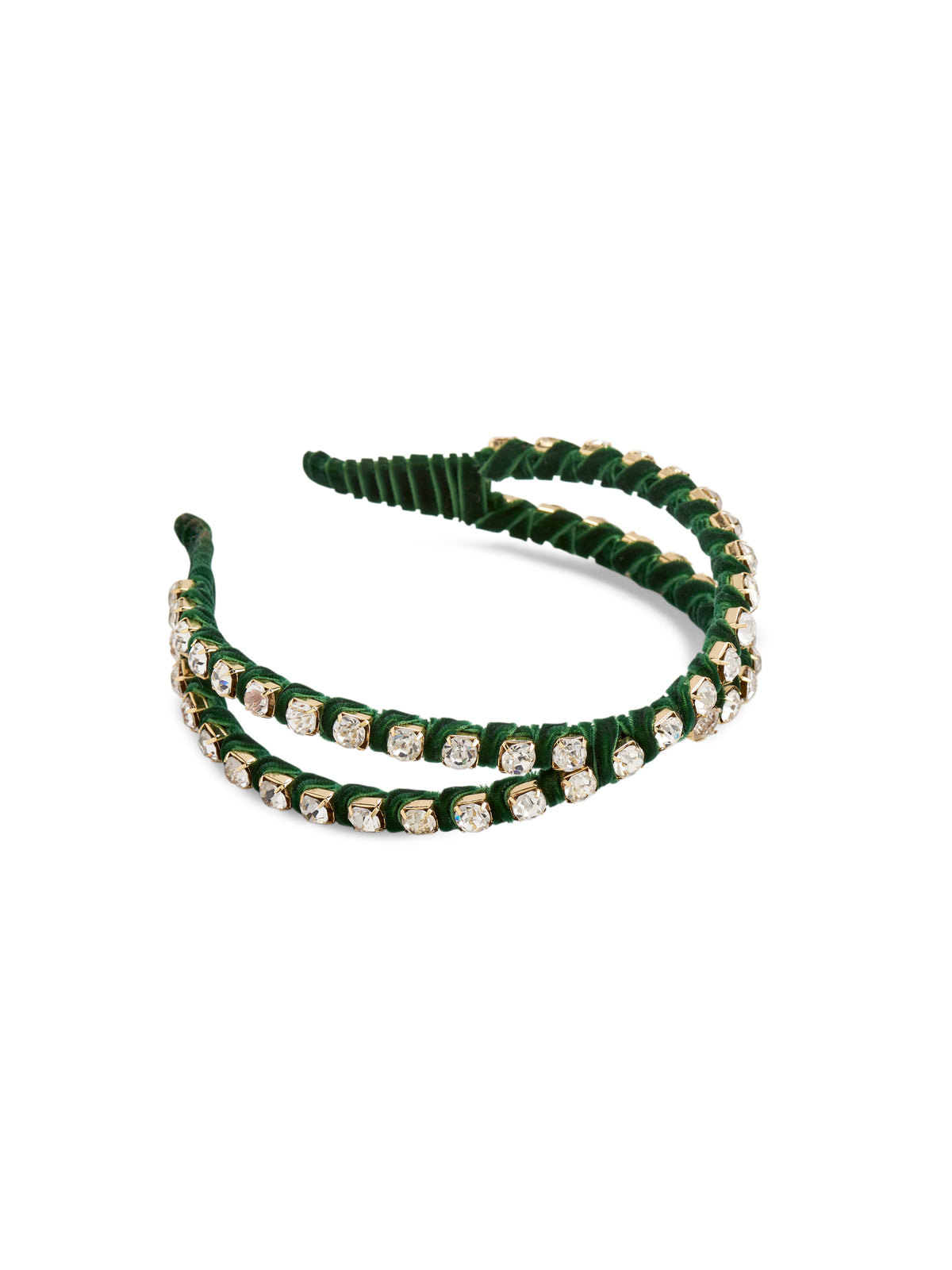 Shiraleah Rhinestone Double Headband GREEN / OS