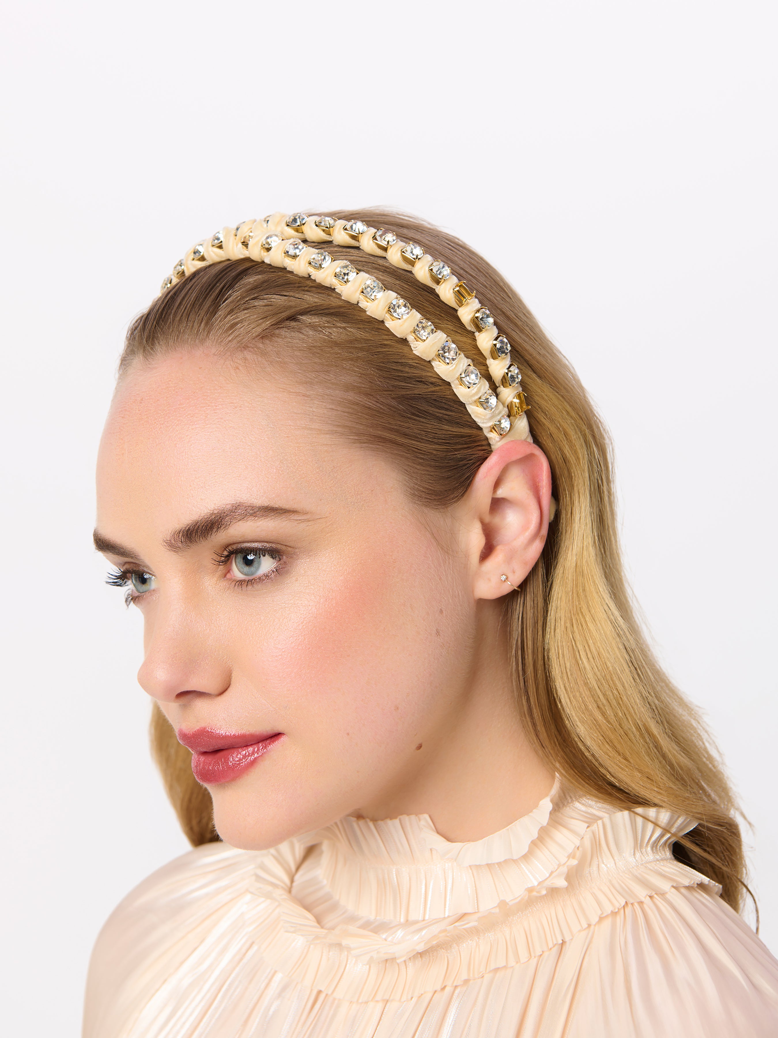 Shiraleah Rhinestone Double Headband IVORY / OS