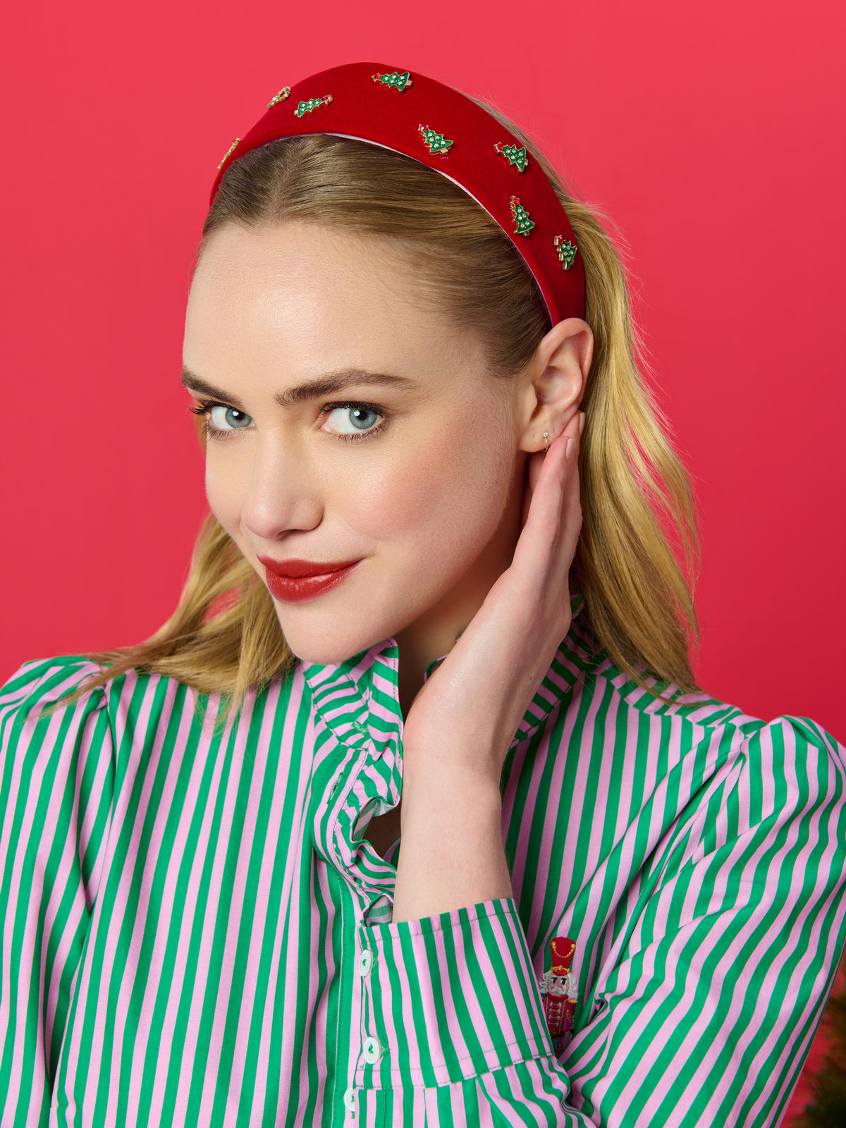 Shiraleah Velvet Tree Headband, Scarlet