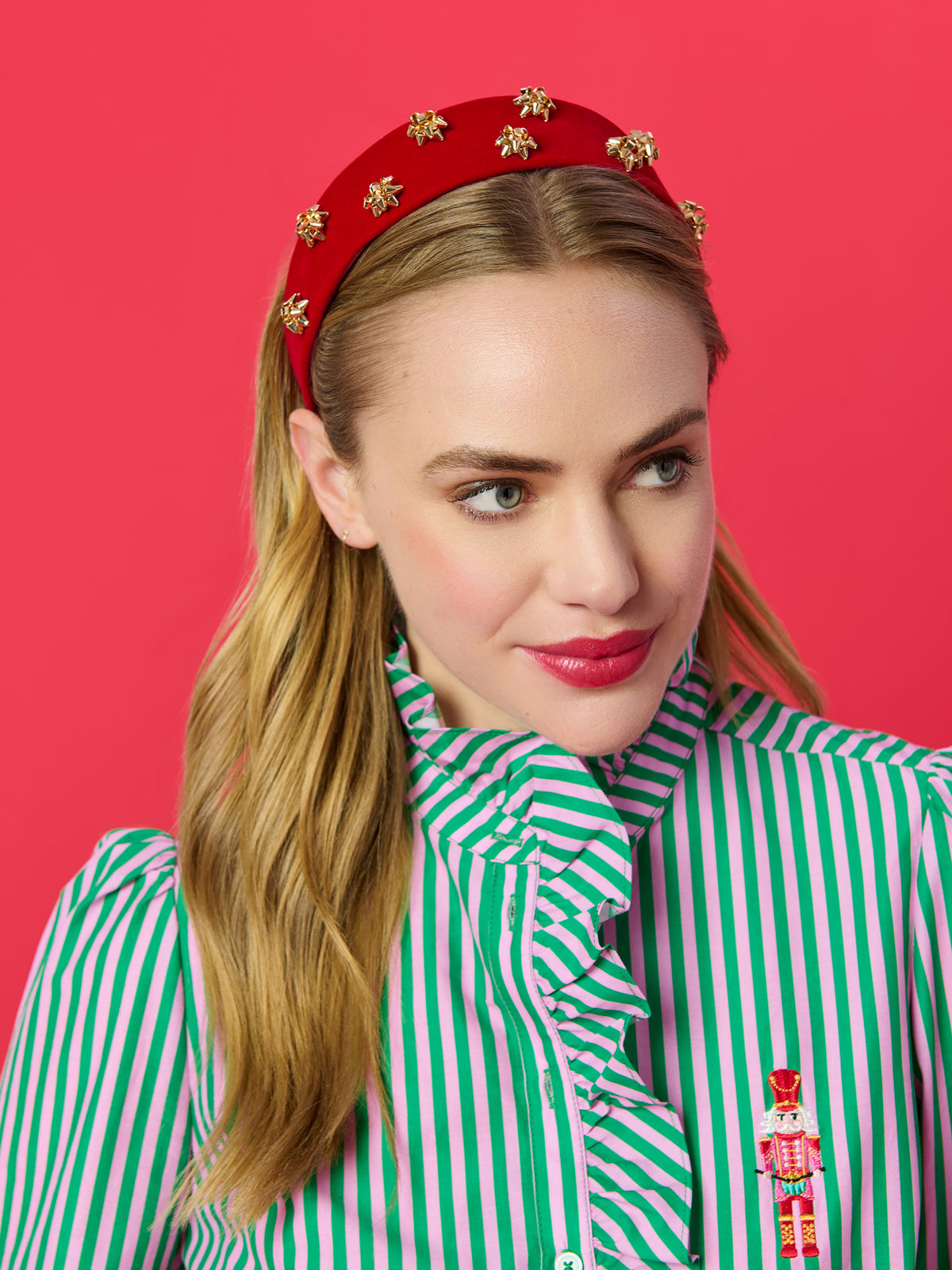 Shiraleah Velvet Gift Bow Headband SCARLET / OS