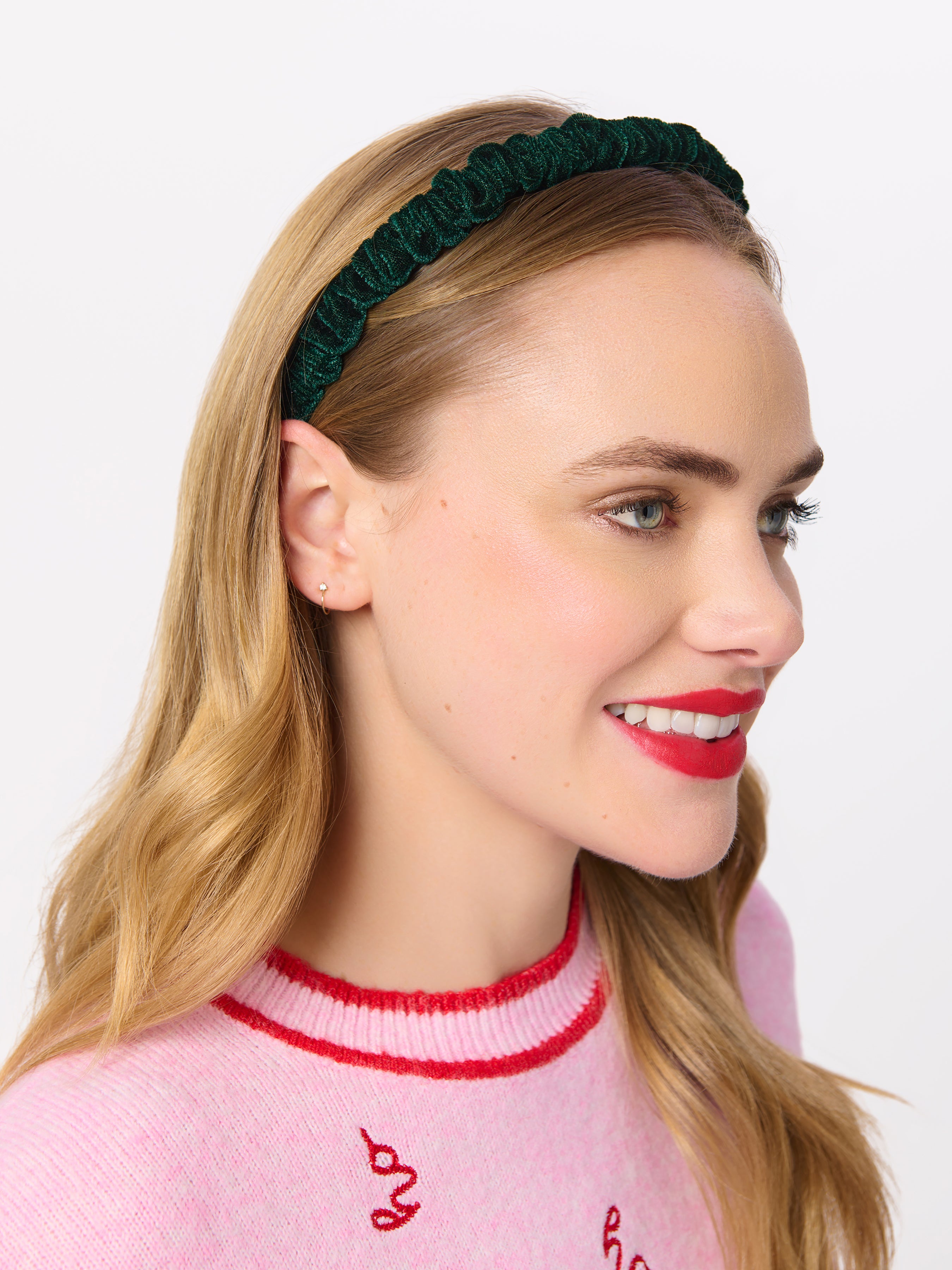 Shiraleah Velvet Scrunch Headband GREEN / OS