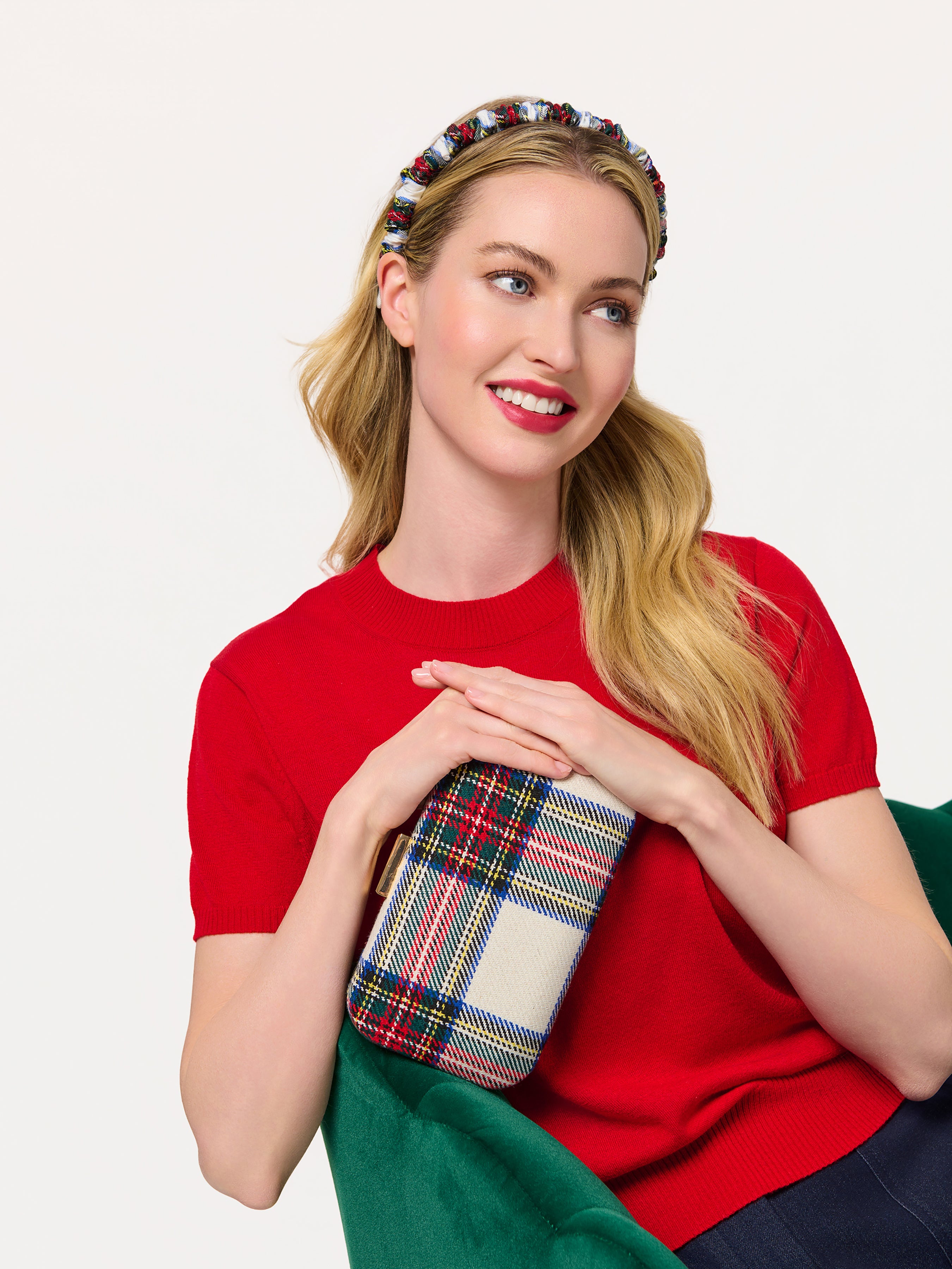 Shiraleah Plaid Scrunch Headband MULTI / OS