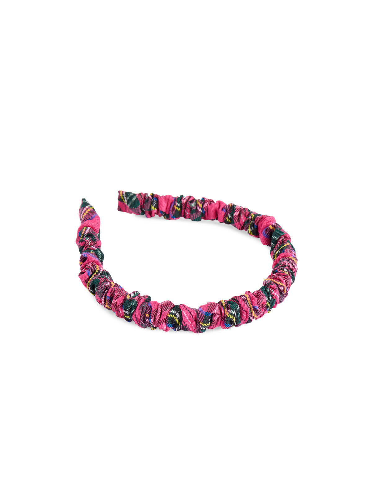 Shiraleah Plaid Scrunch Headband PINK / OS