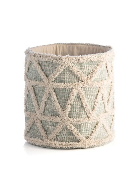 Shiraleah Haven Geo Tufted Decorative Planter Basket, Sage - FINAL SALE ONLY