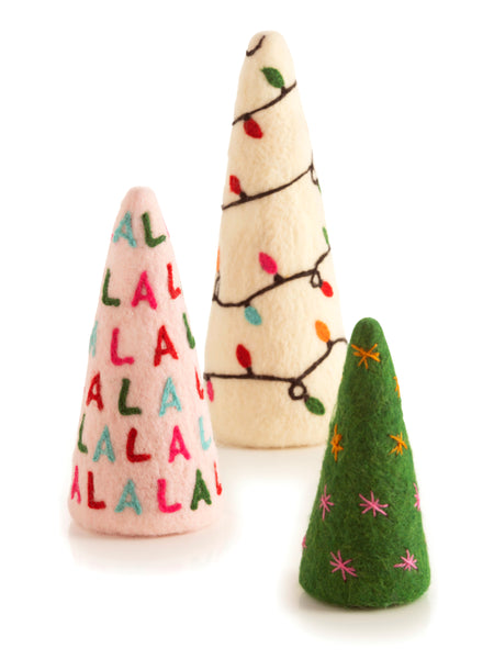 Shiraleah Assorted Set Of 3 Decorative Christmas Trees, Multi