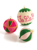 Shiraleah "Fa La La" Assorted Set Of 3 Ornaments, Multi