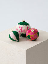 Shiraleah "Fa La La" Assorted Set Of 3 Ornaments, Multi