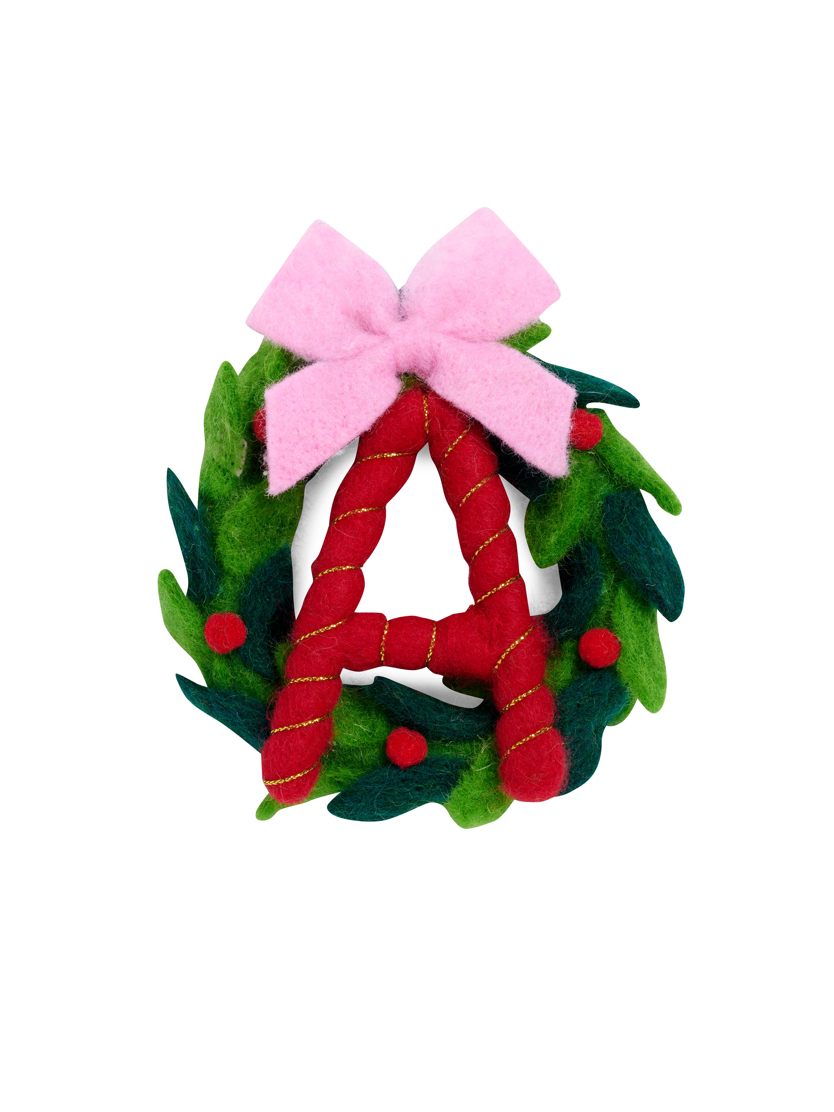 Shiraleah "A" Wreath Ornament, Multi