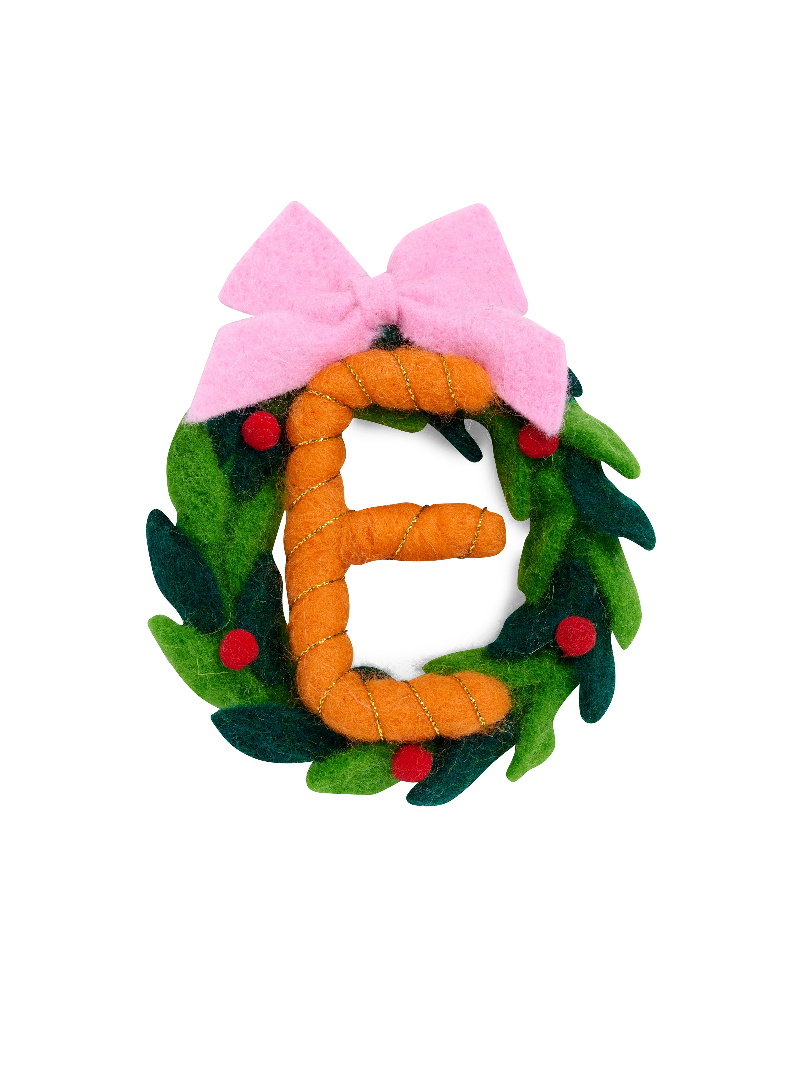 Shiraleah "E" Wreath Ornament, Multi