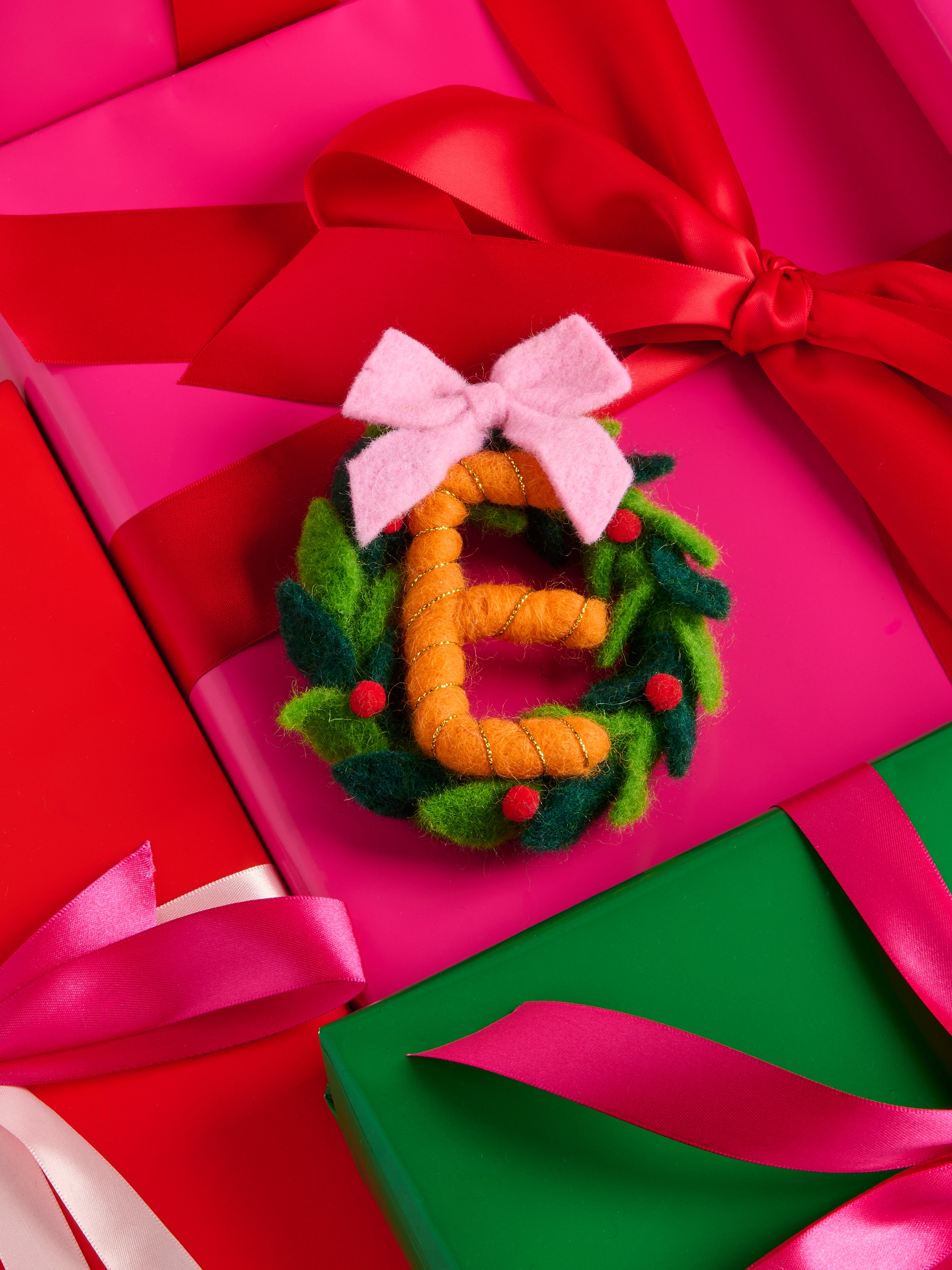 Shiraleah "E" Wreath Ornament, Multi