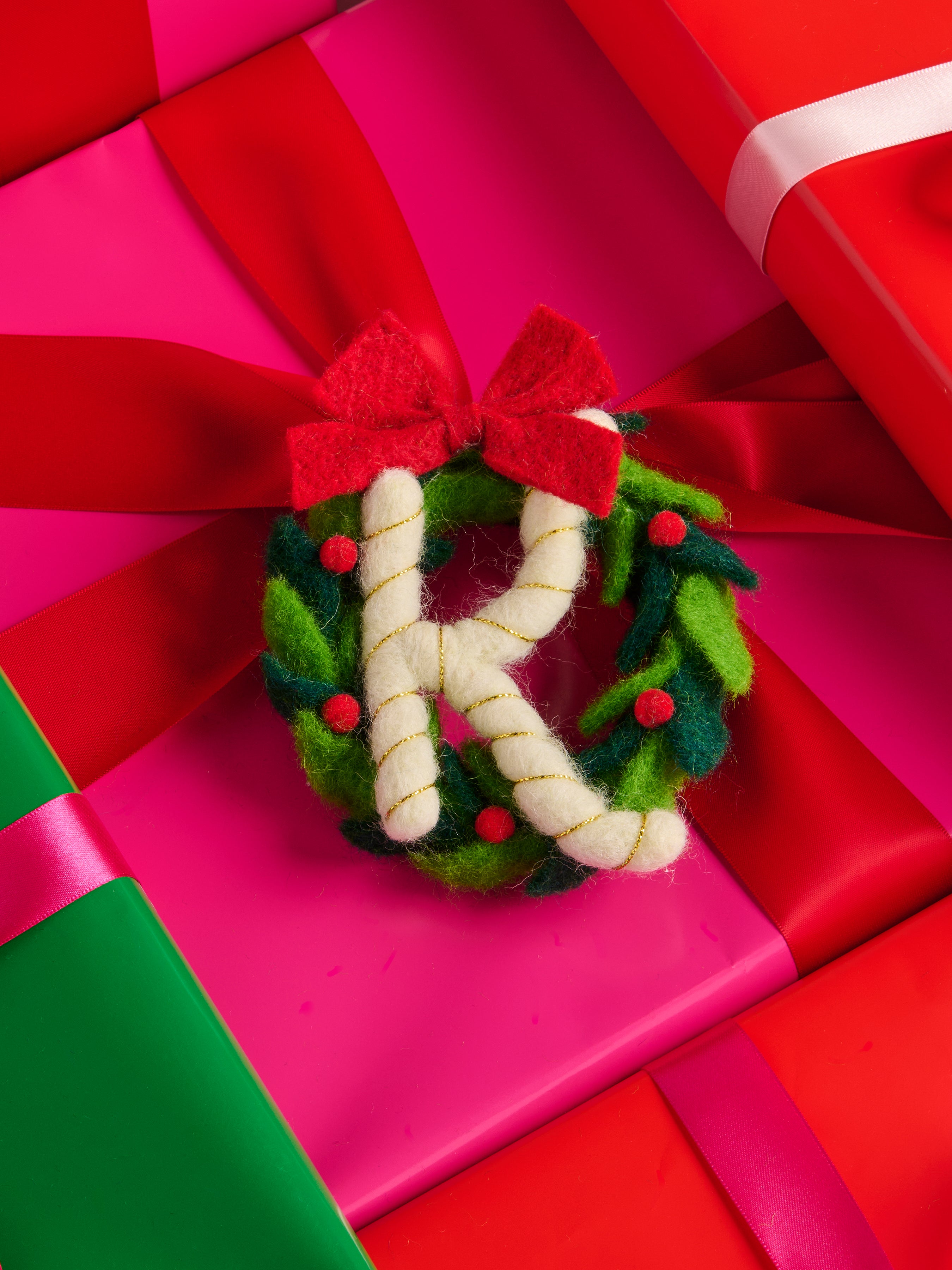 Shiraleah "K" Wreath Ornament, Multi