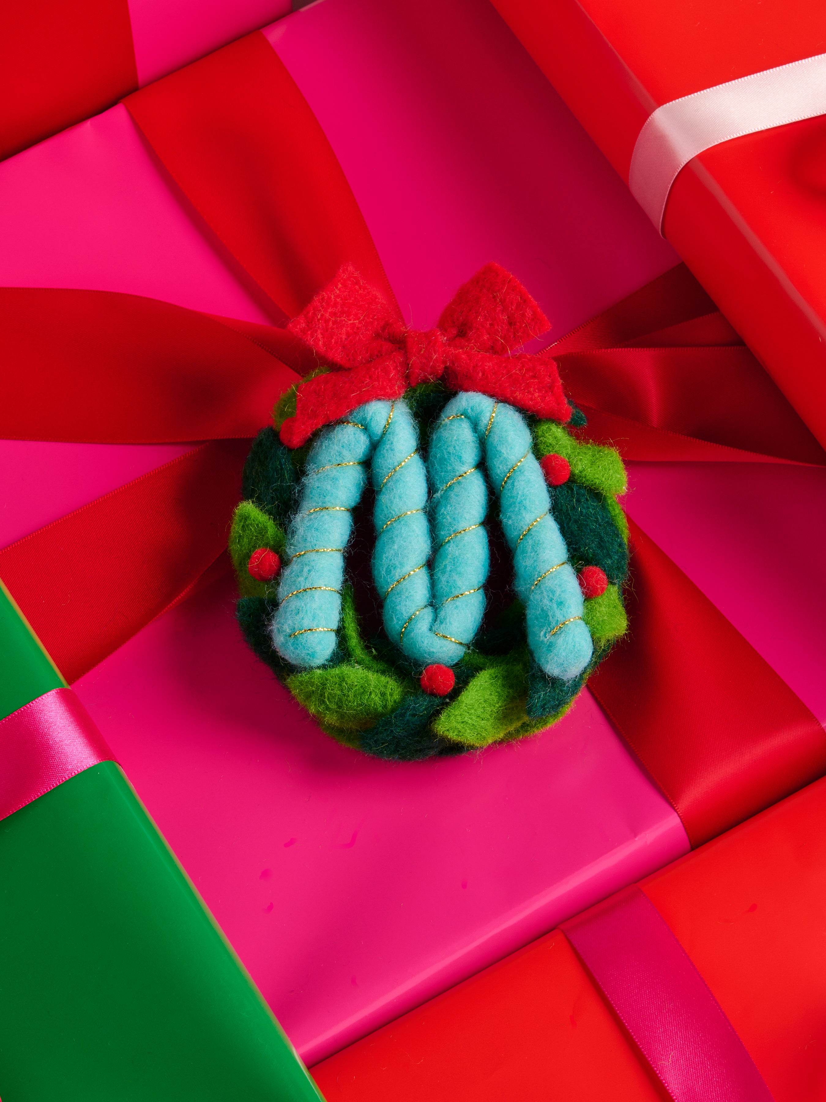 Shiraleah "M" Wreath Ornament, Multi