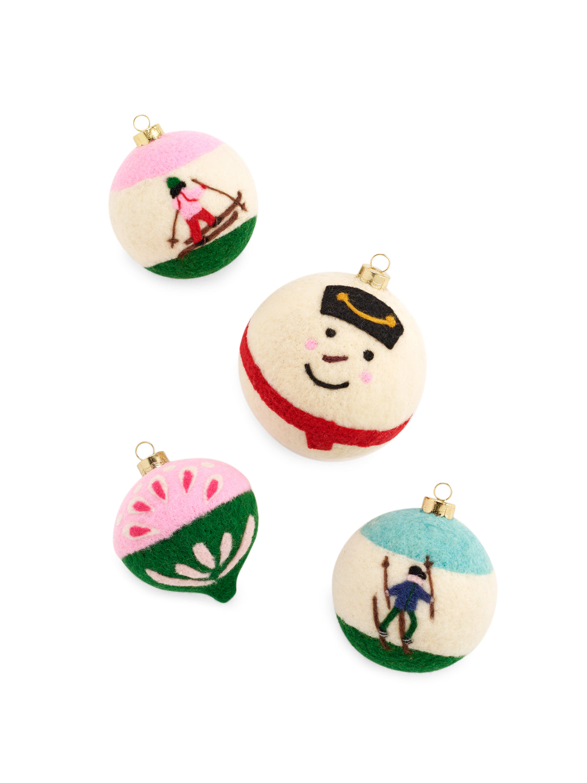 Shiraleah Assorted Set of 4 Snowman Ornaments, Multi