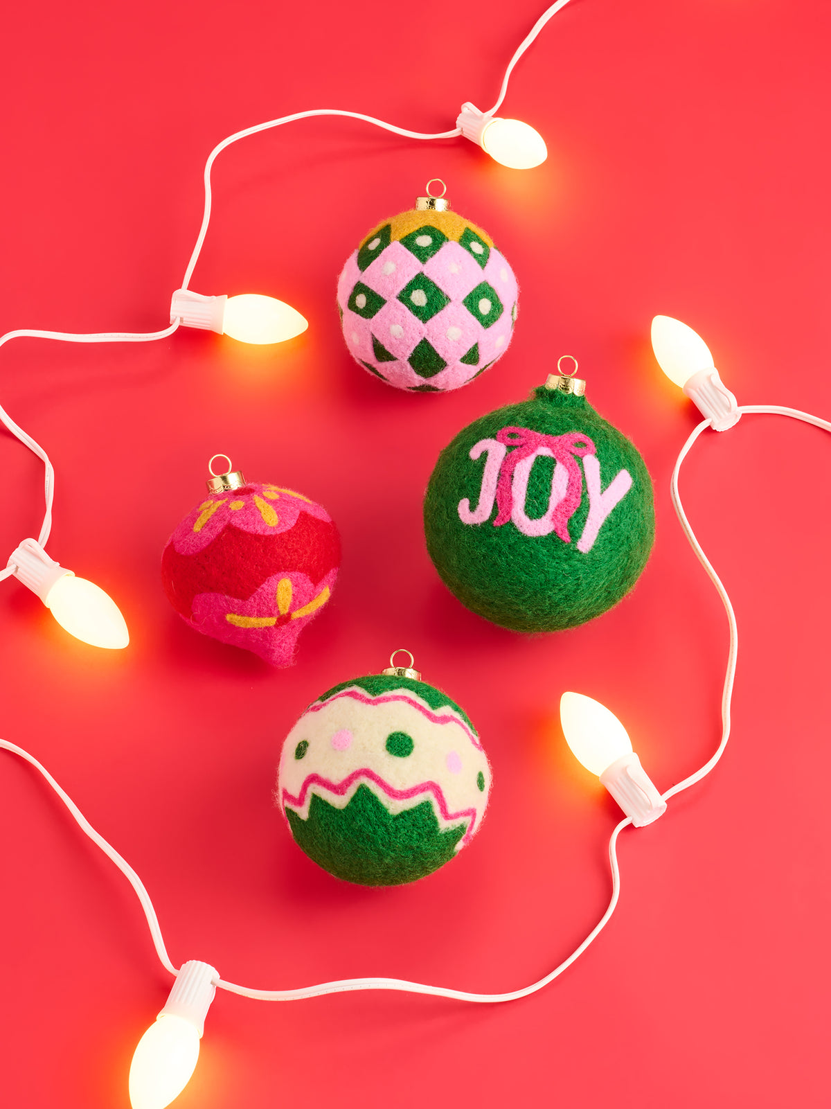 Shiraleah Assorted Set of 4 "Joy" Ornaments, Multi
