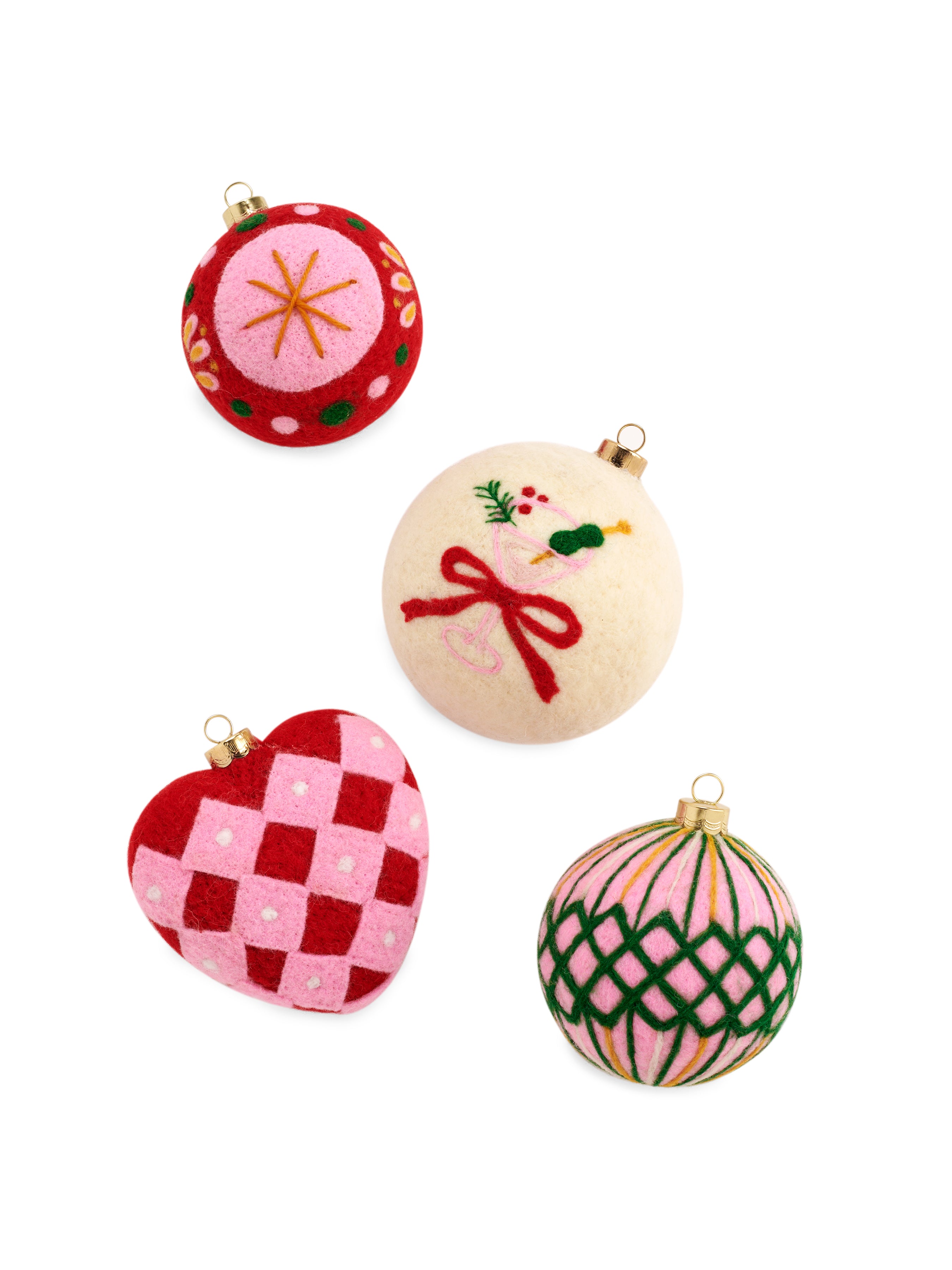 Shiraleah Assorted Set of 4 Cocktail Ornaments, Multi