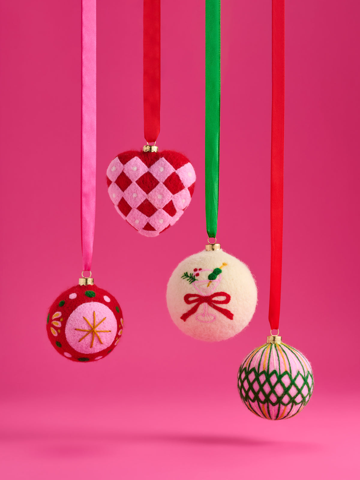 Shiraleah Assorted Set of 4 Cocktail Ornaments, Multi