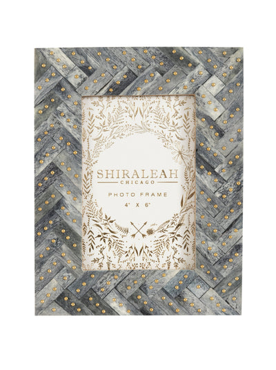 Shiraleah Mansour Studded 4" x 6" Picture Frame, Grey
