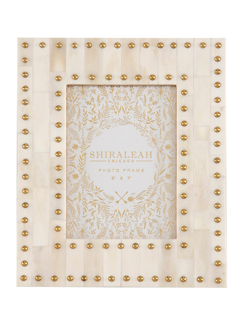 Shiraleah Mansour Studded 5" x 7" Gallery Frame, Ivory