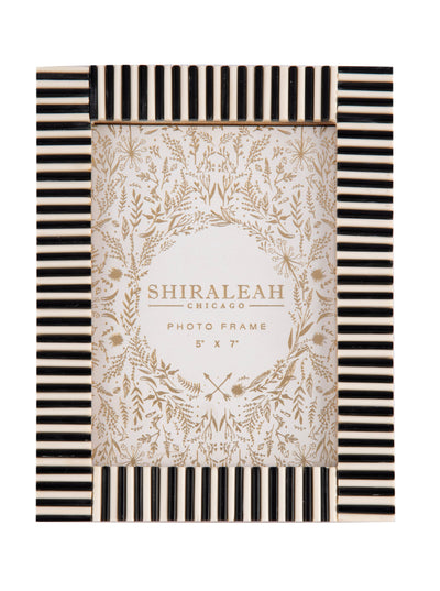 Shiraleah Paris Striped 5" x 7" Gallery Frame, Black