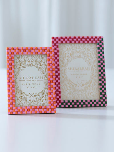 Shiraleah Viva 4" x 6" Check Picture Frame, Multi