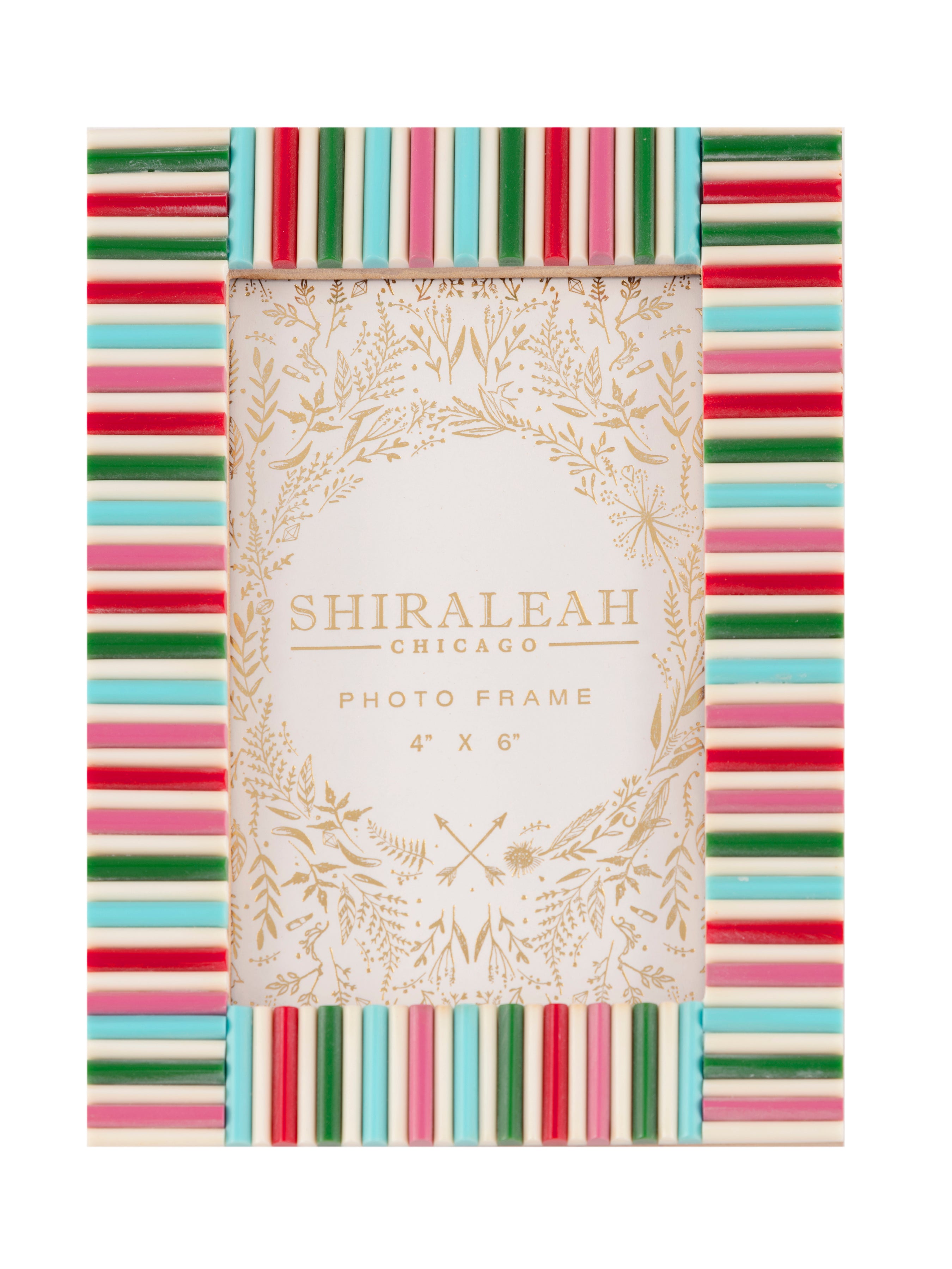 Shiraleah Viva 4" X 6" Mosaic Stripes Picture Frame, Multi