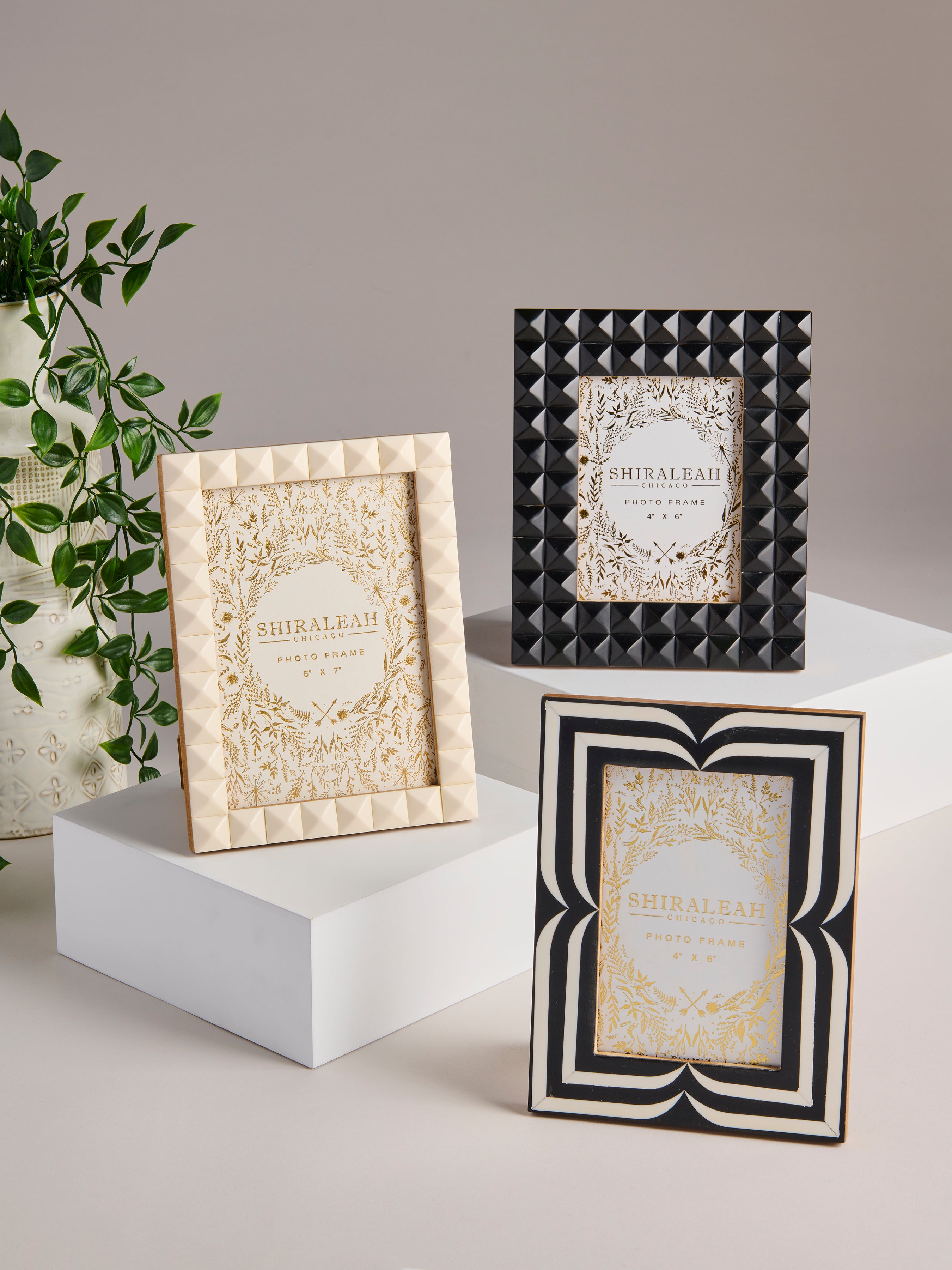 Shiraleah Roma 4" x 6" Graphic Picture Frame, Black