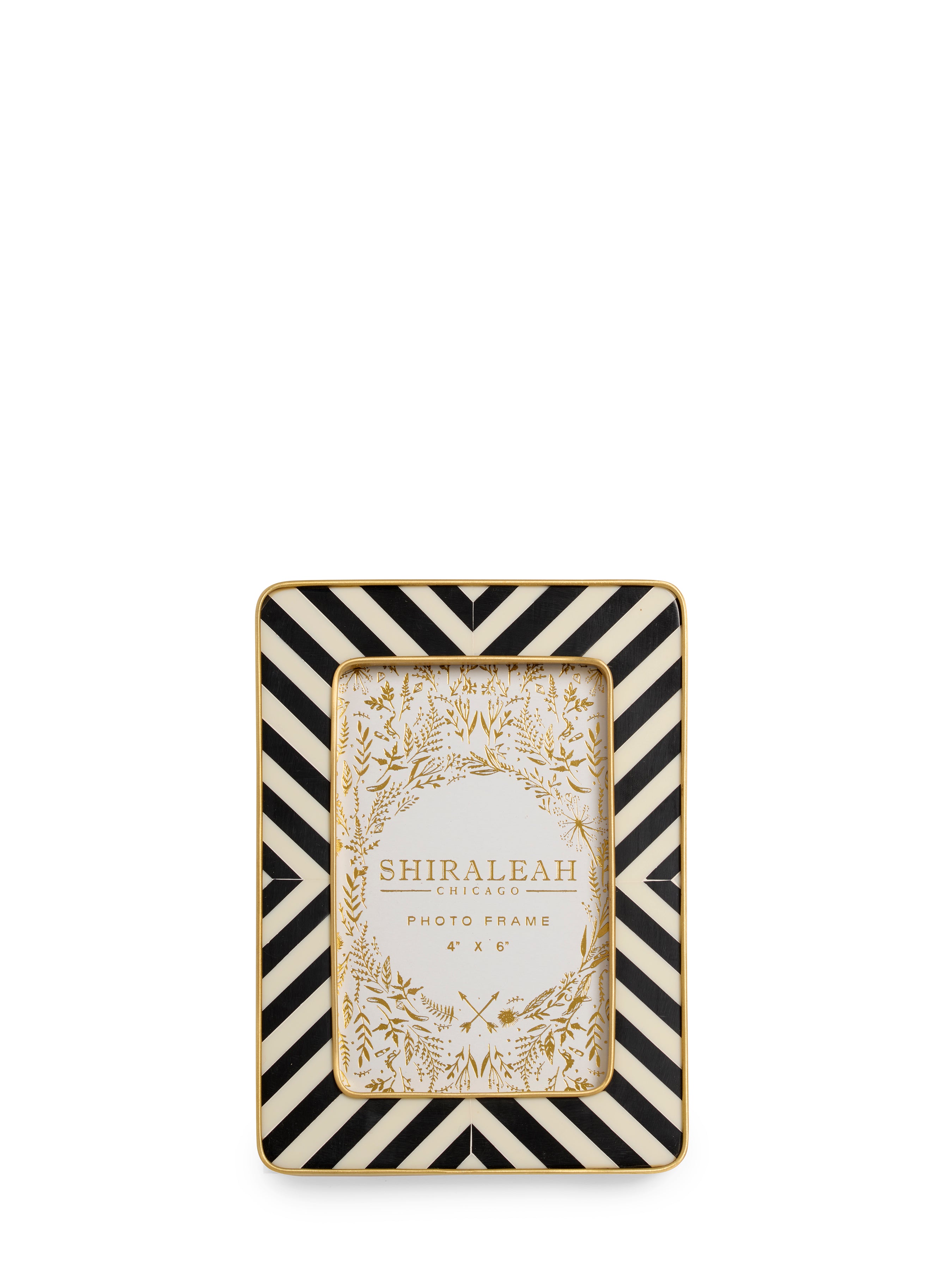 Shiraleah Roma 4" X 6" Brass Encased Frame, Black