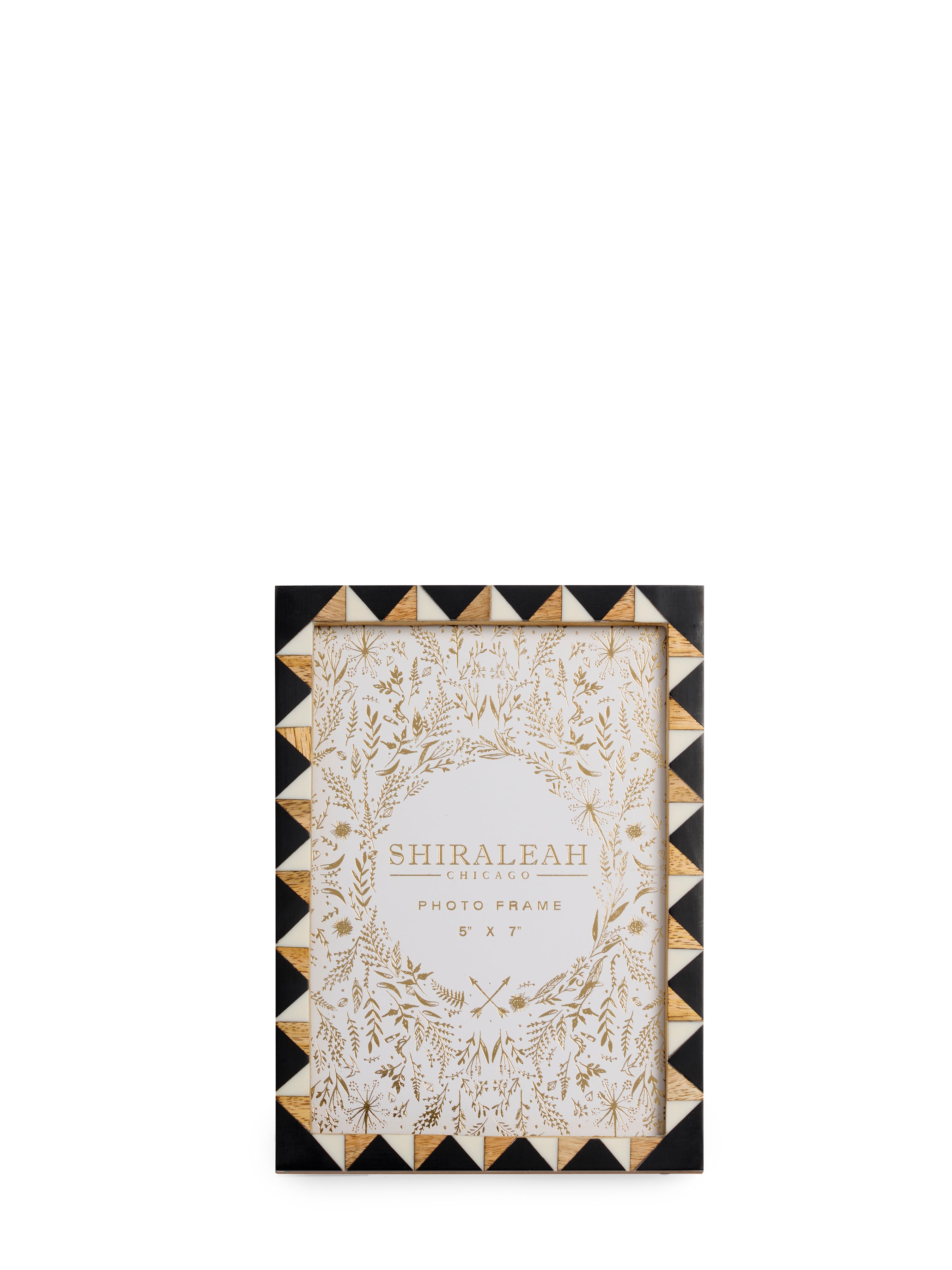 Shiraleah Roma 5" X 7" Triangle Pattern Picture Frame, Black
