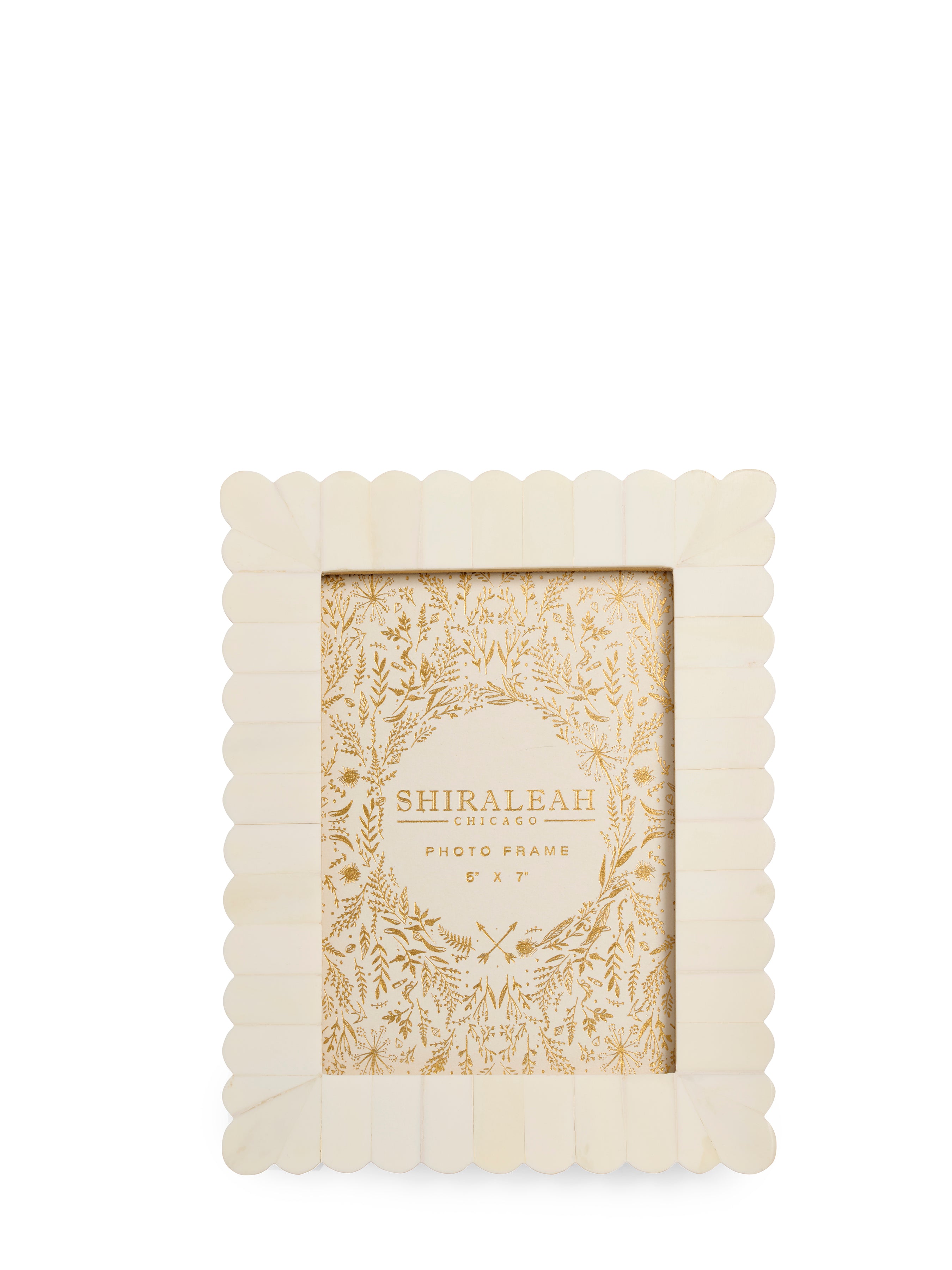Shiraleah Roma 5" X 7" Scalloped Picture Frame, Ivory