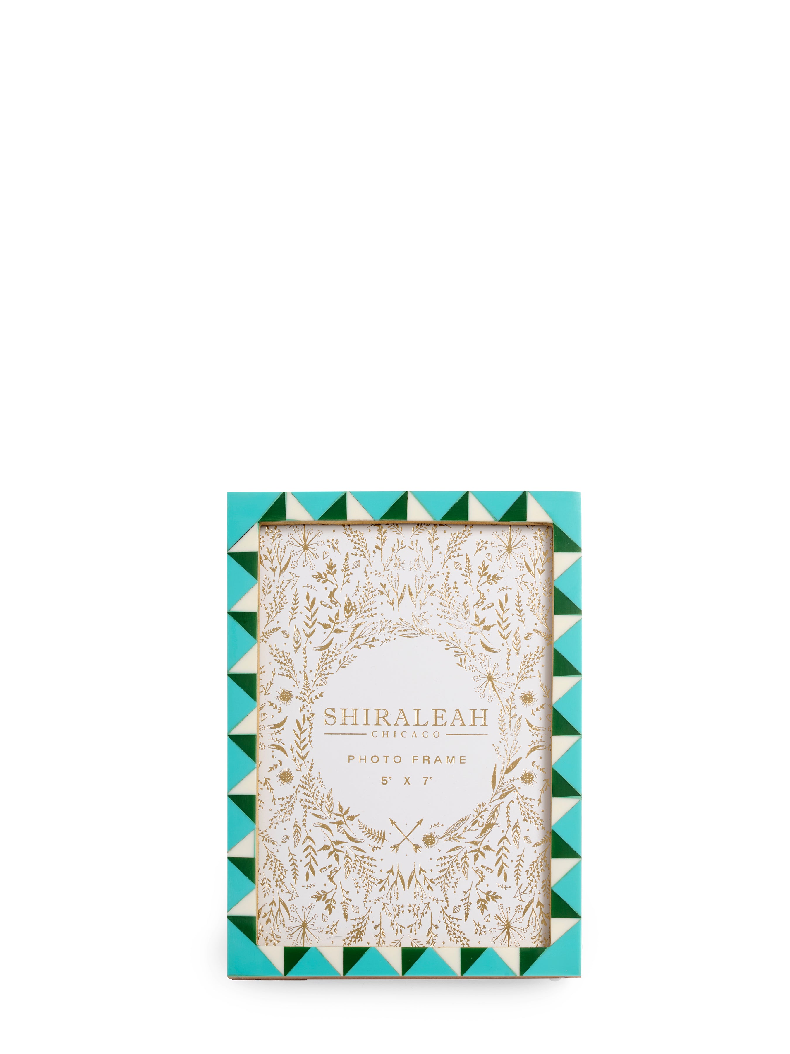 Shiraleah Viva 5" X 7" Triangle Pattern Picture Frame, Turquoise
