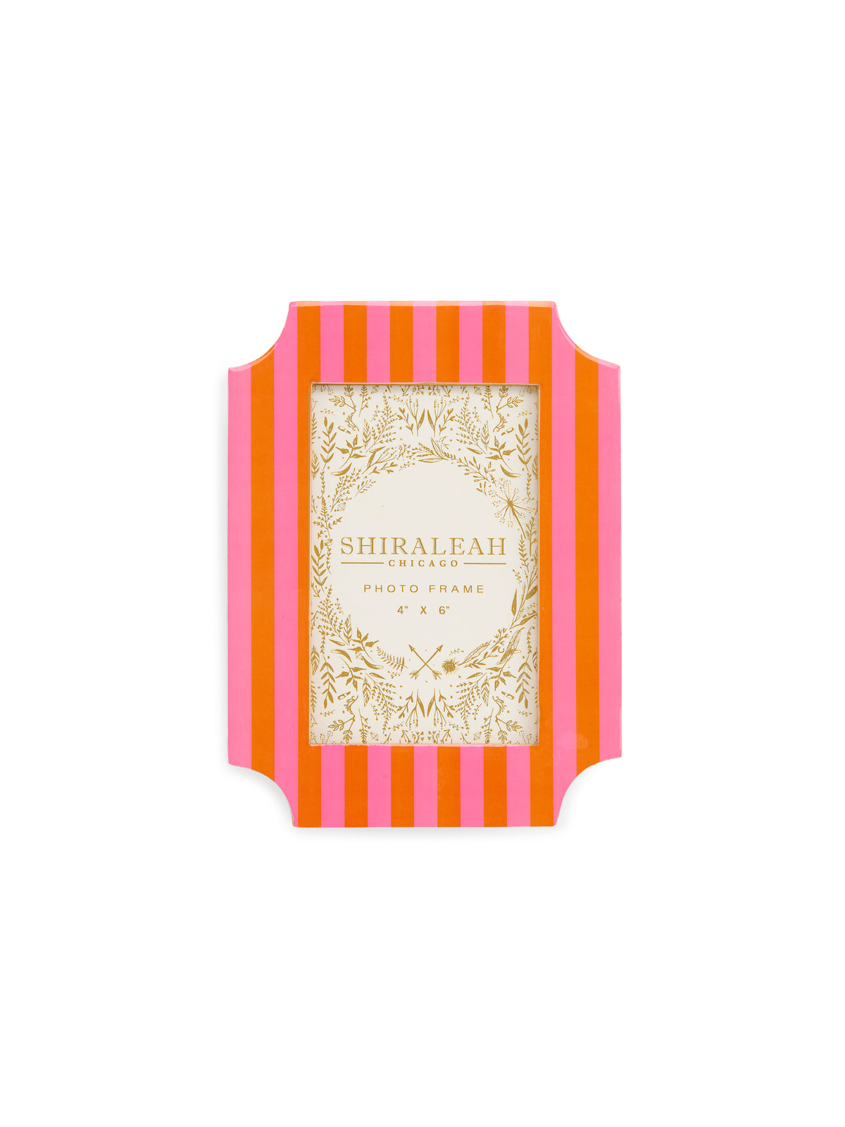 Shiraleah Poppy 4" X 6" Striped Geo Edge Picture Frame ORANGE / OS