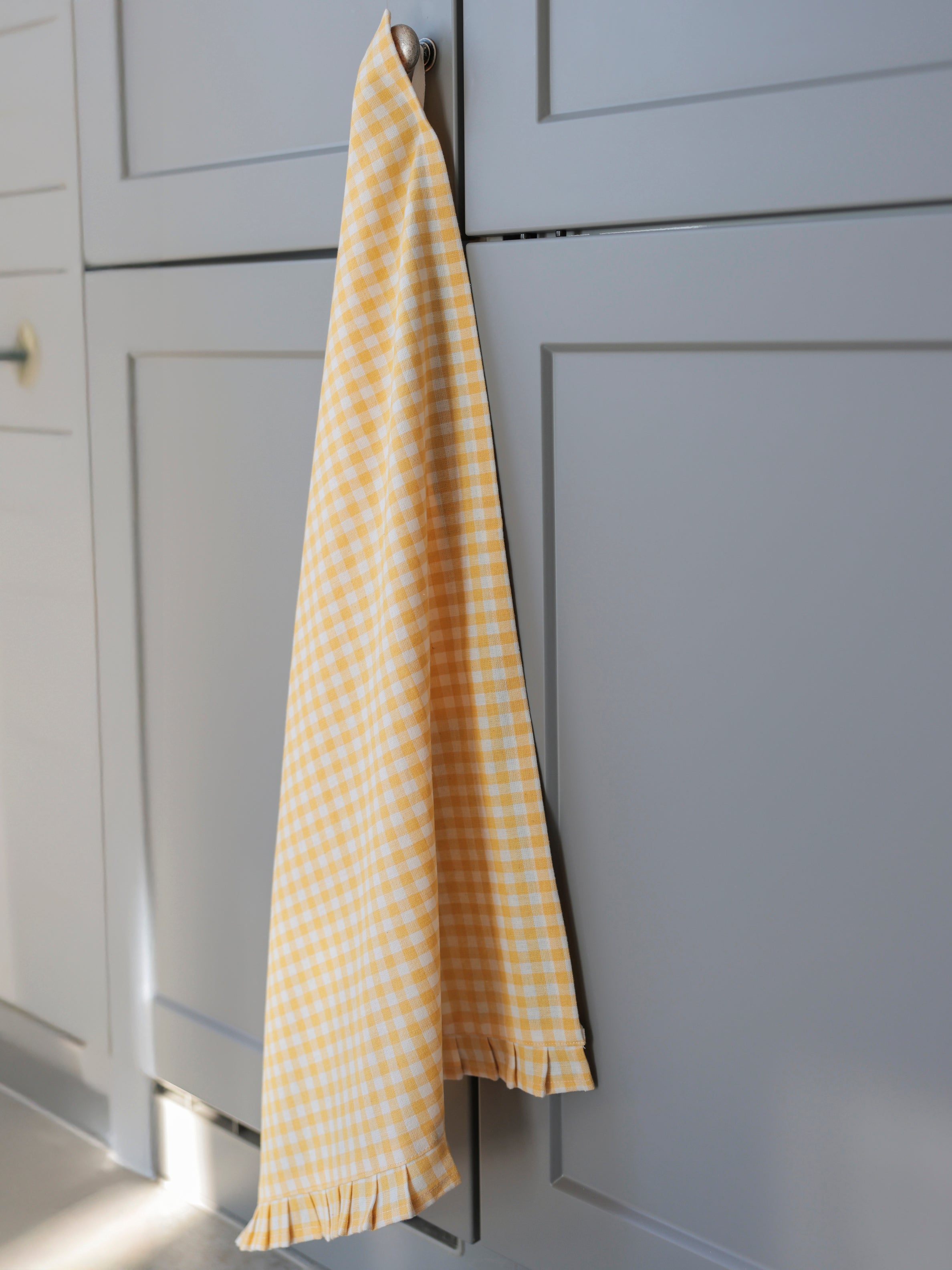 Shiraleah Gina Check Tea Towel, Yellow - FINAL SALE ONLY