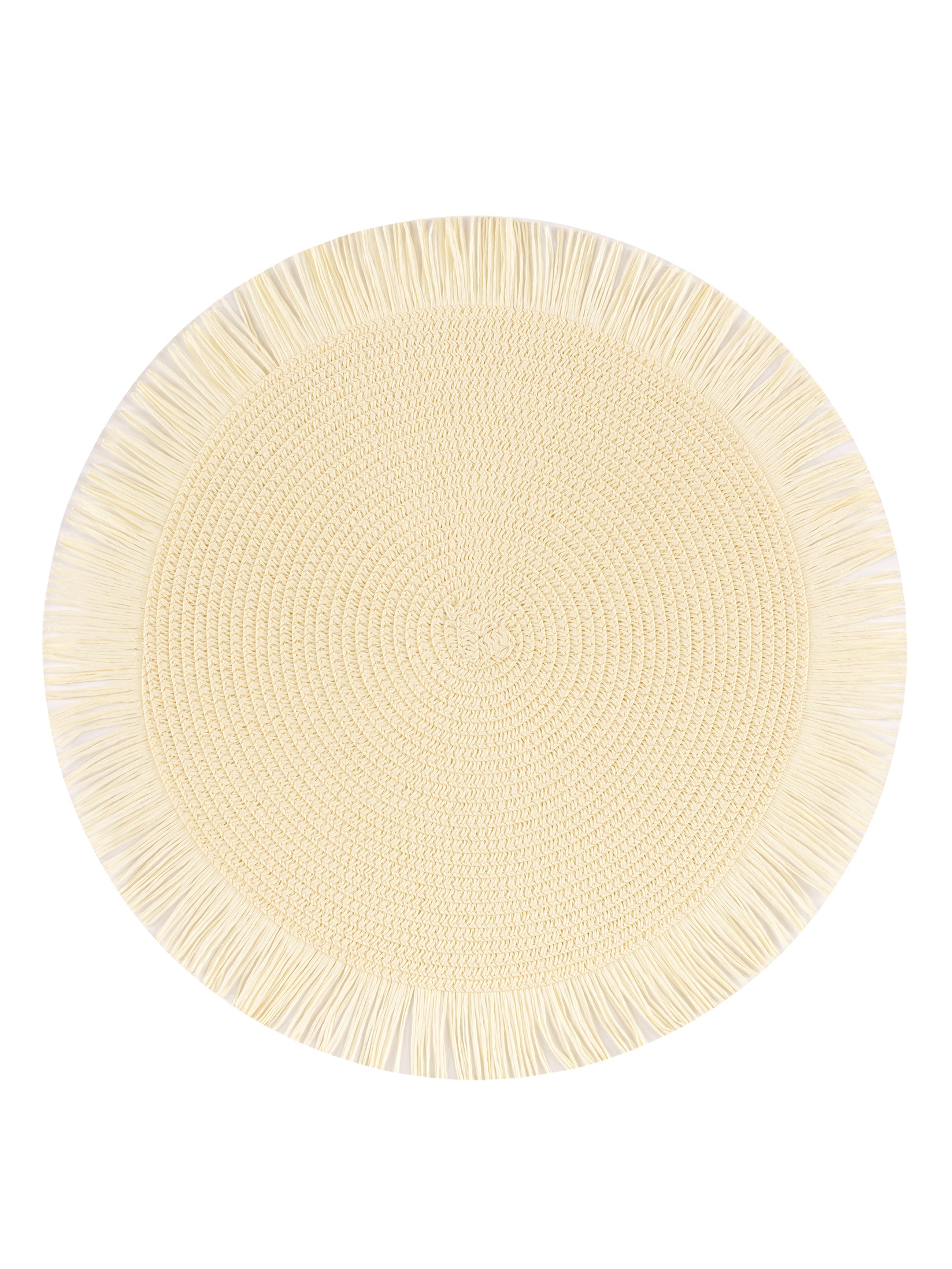 Shiraleah Set Of 4 Fringed Placemats, Ivory - FINAL SALE ONLY