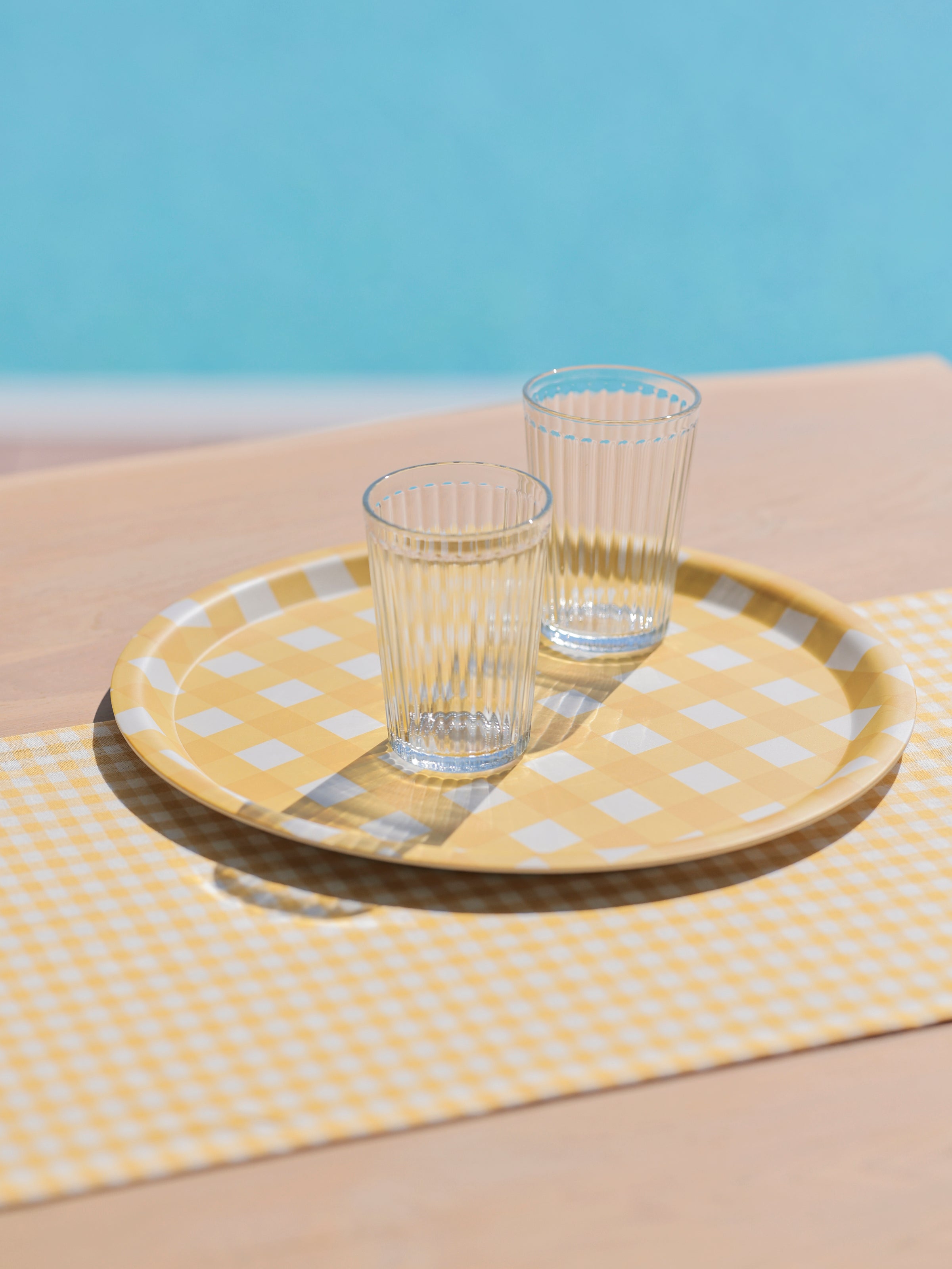 Shiraleah Gina Check Table Runner, Yellow - FINAL SALE ONLY