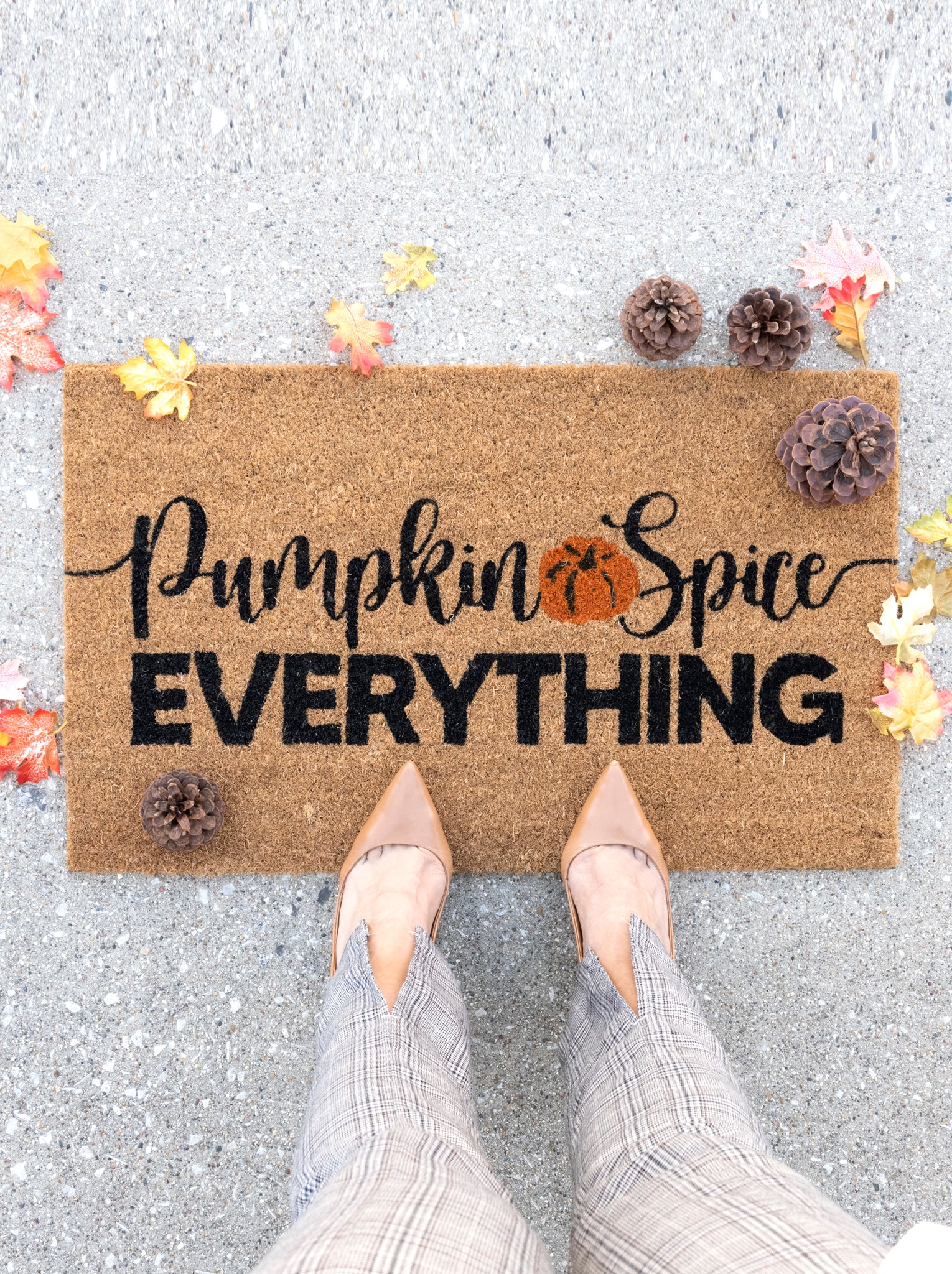 Shiraleah "Pumpkin Spice Everything" Doormat, Natural