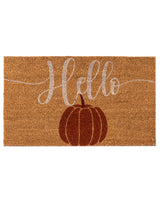 Shiraleah "Hello" Pumpkin Doormat, Natural